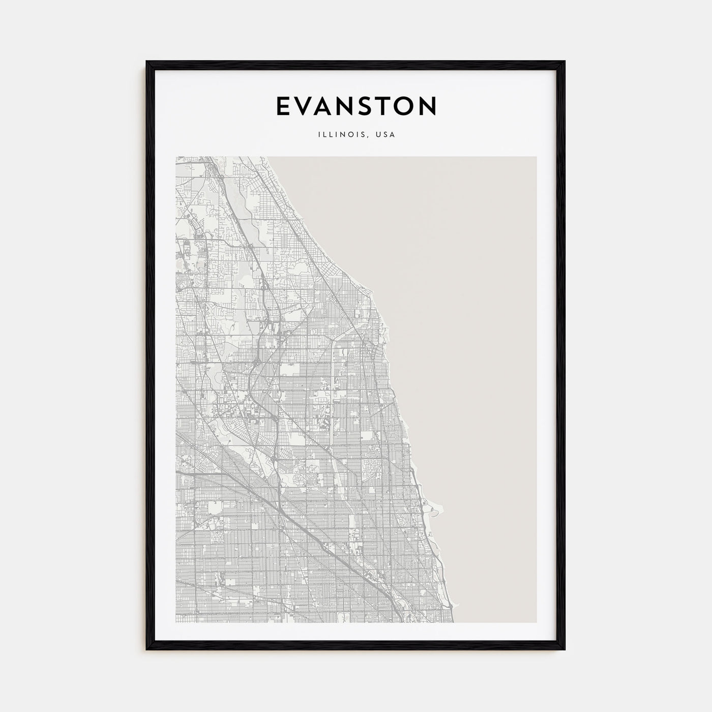 Evanston Map Portrait Poster
