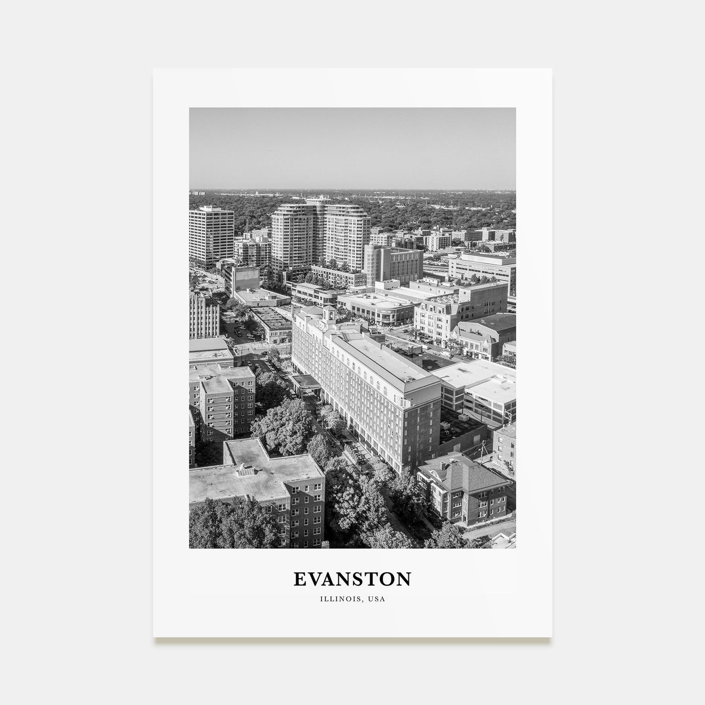 Evanston Portrait B&W Poster