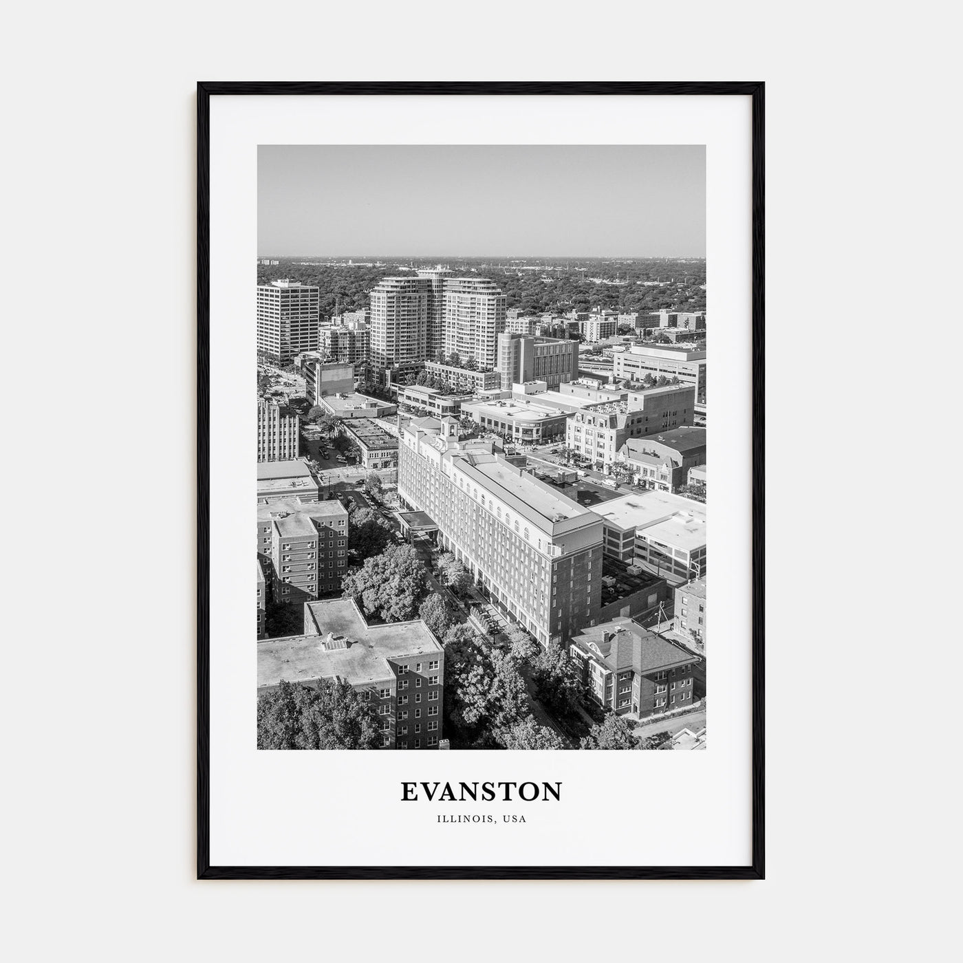 Evanston Portrait B&W Poster