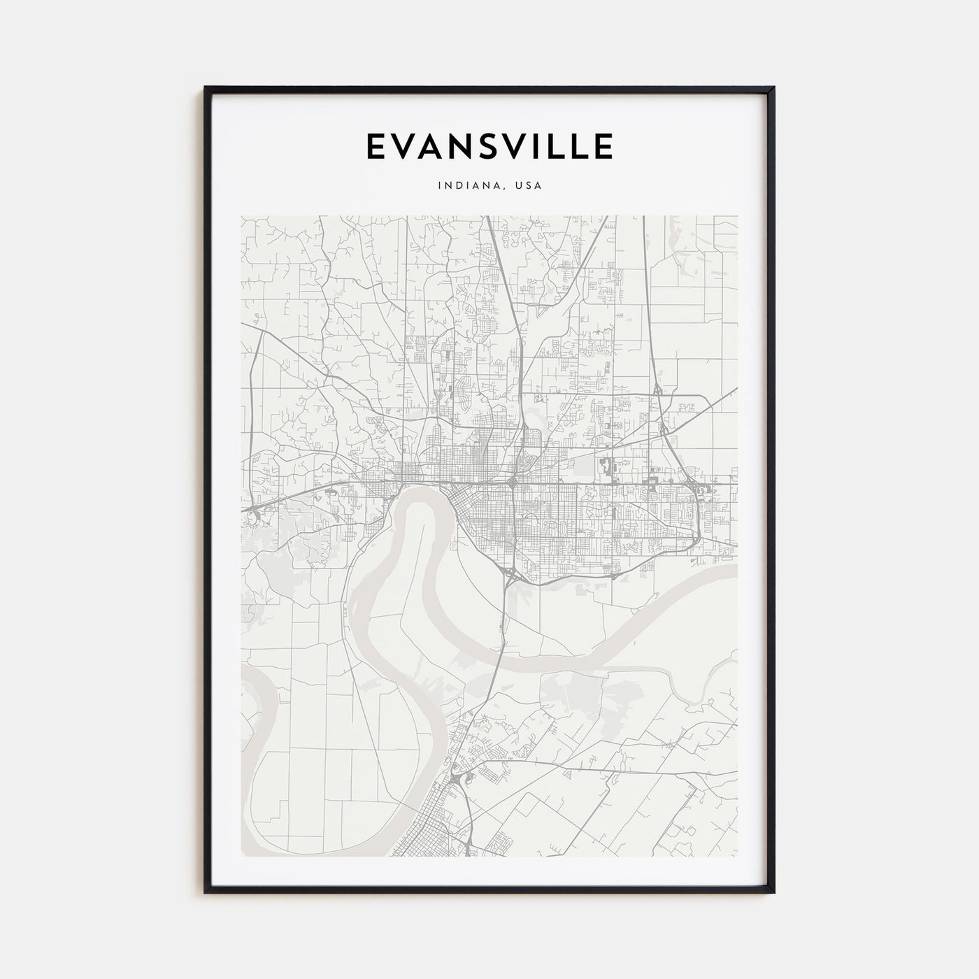 Evansville Map Portrait Poster