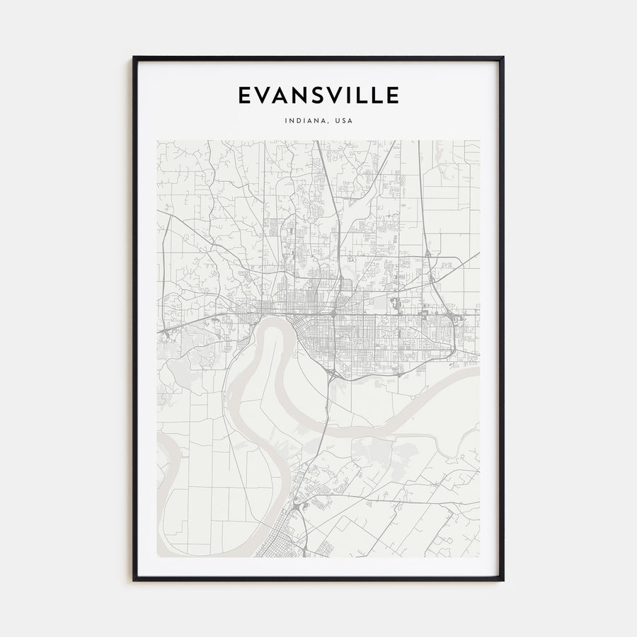 Evansville Map Portrait Poster