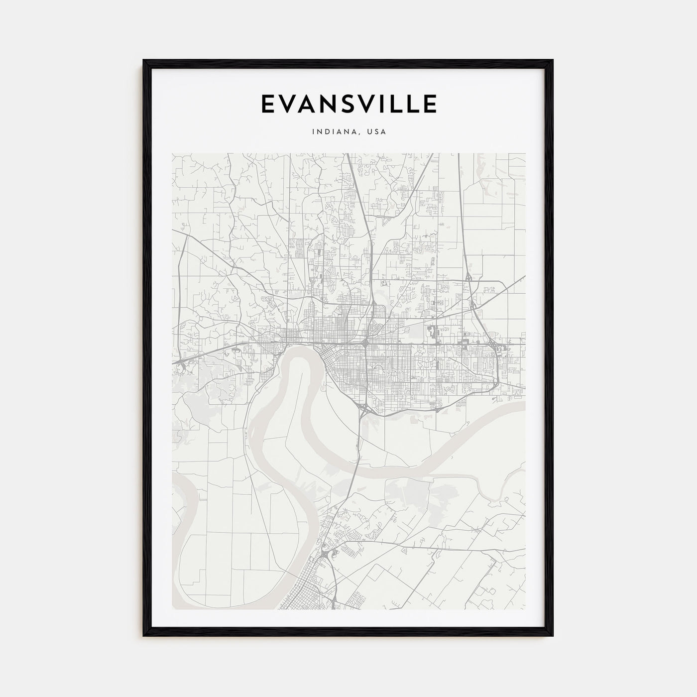 Evansville Map Portrait Poster