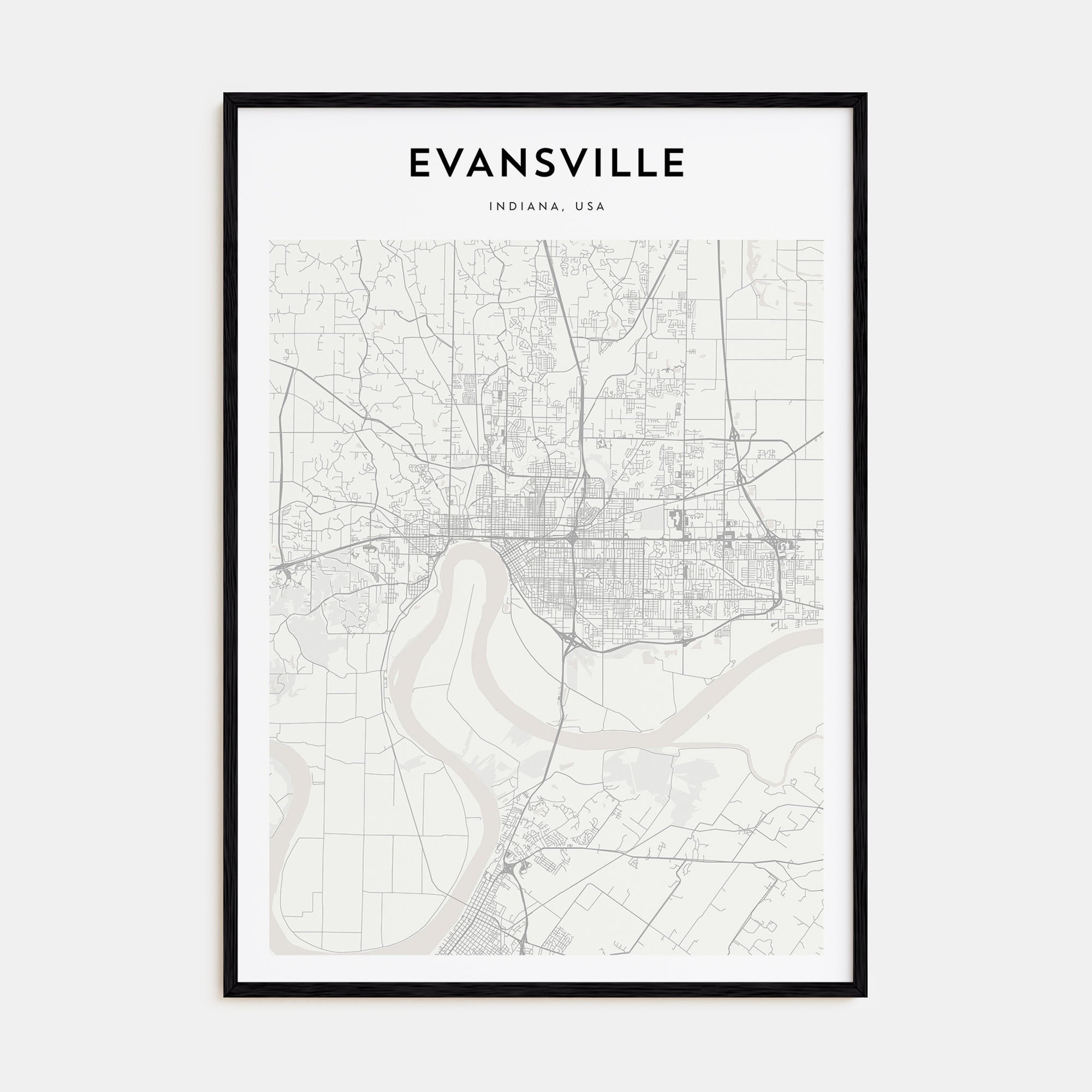 Evansville Map Portrait Poster