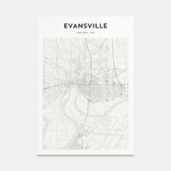 Evansville Map Portrait Poster