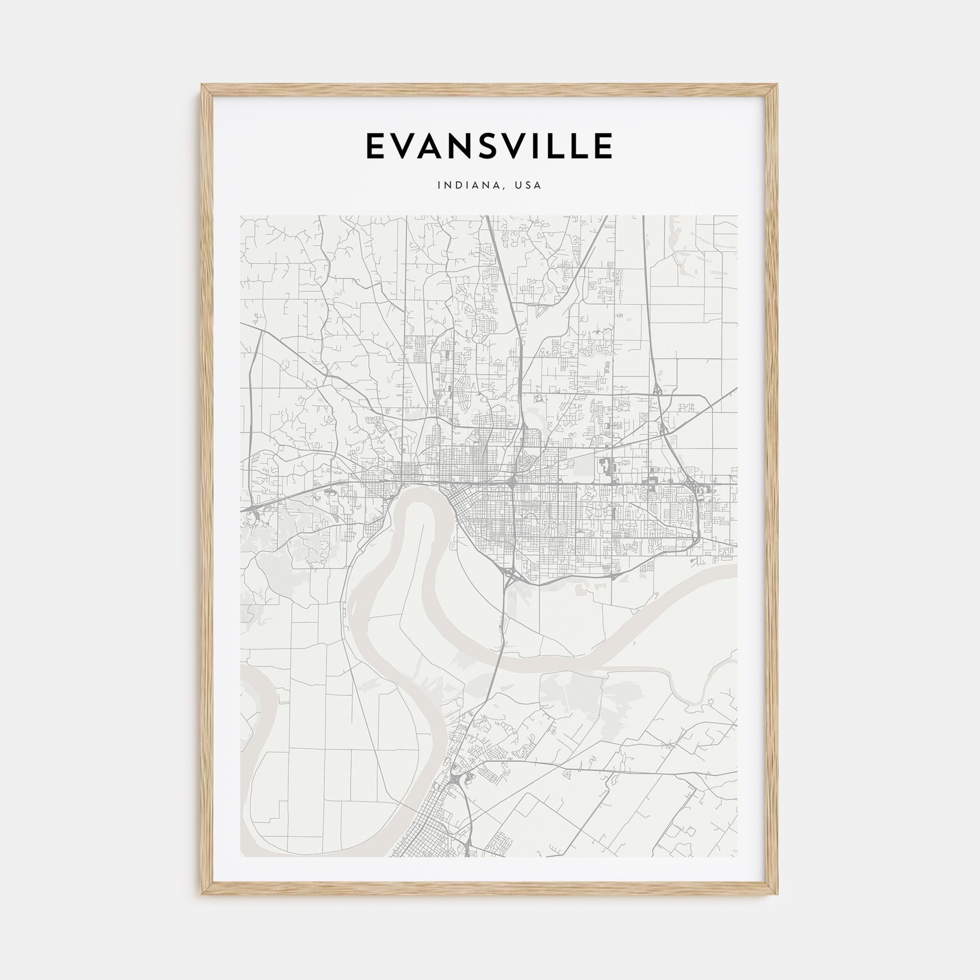 Evansville Map Portrait Poster