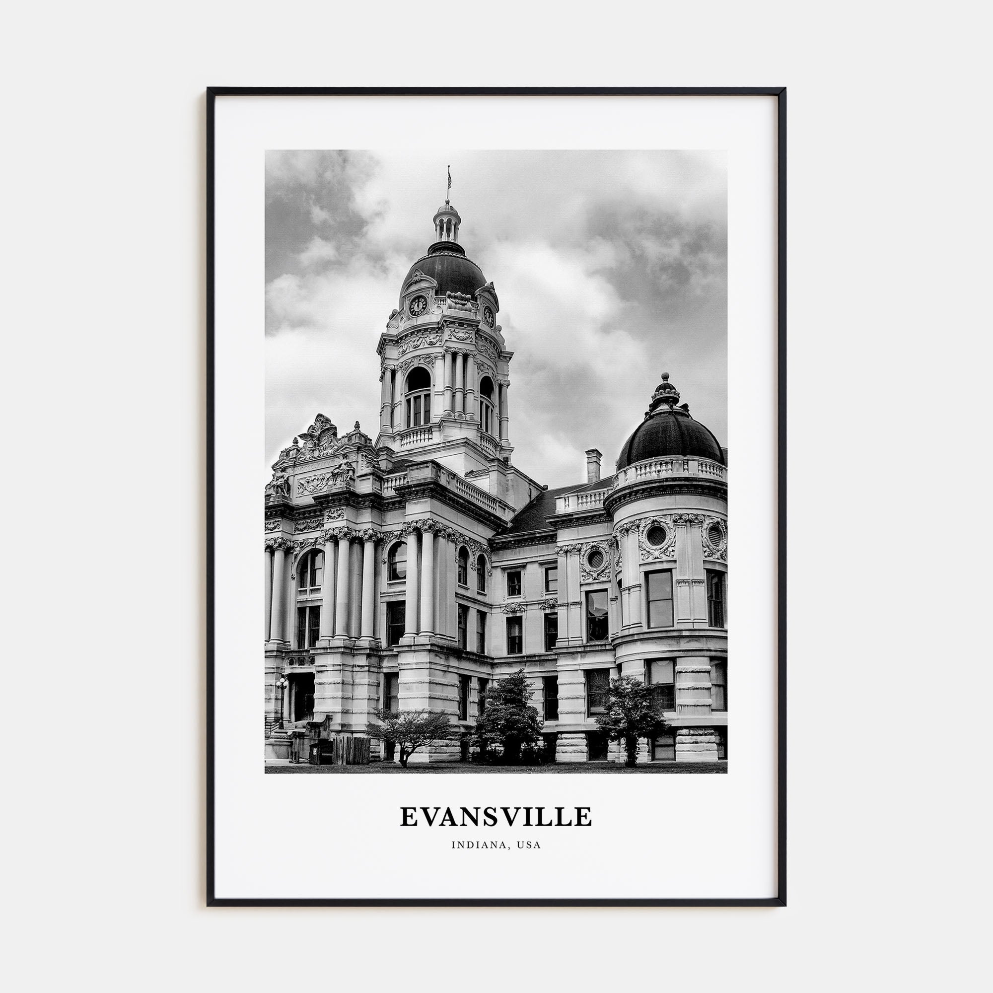 Evansville Portrait B&W Poster