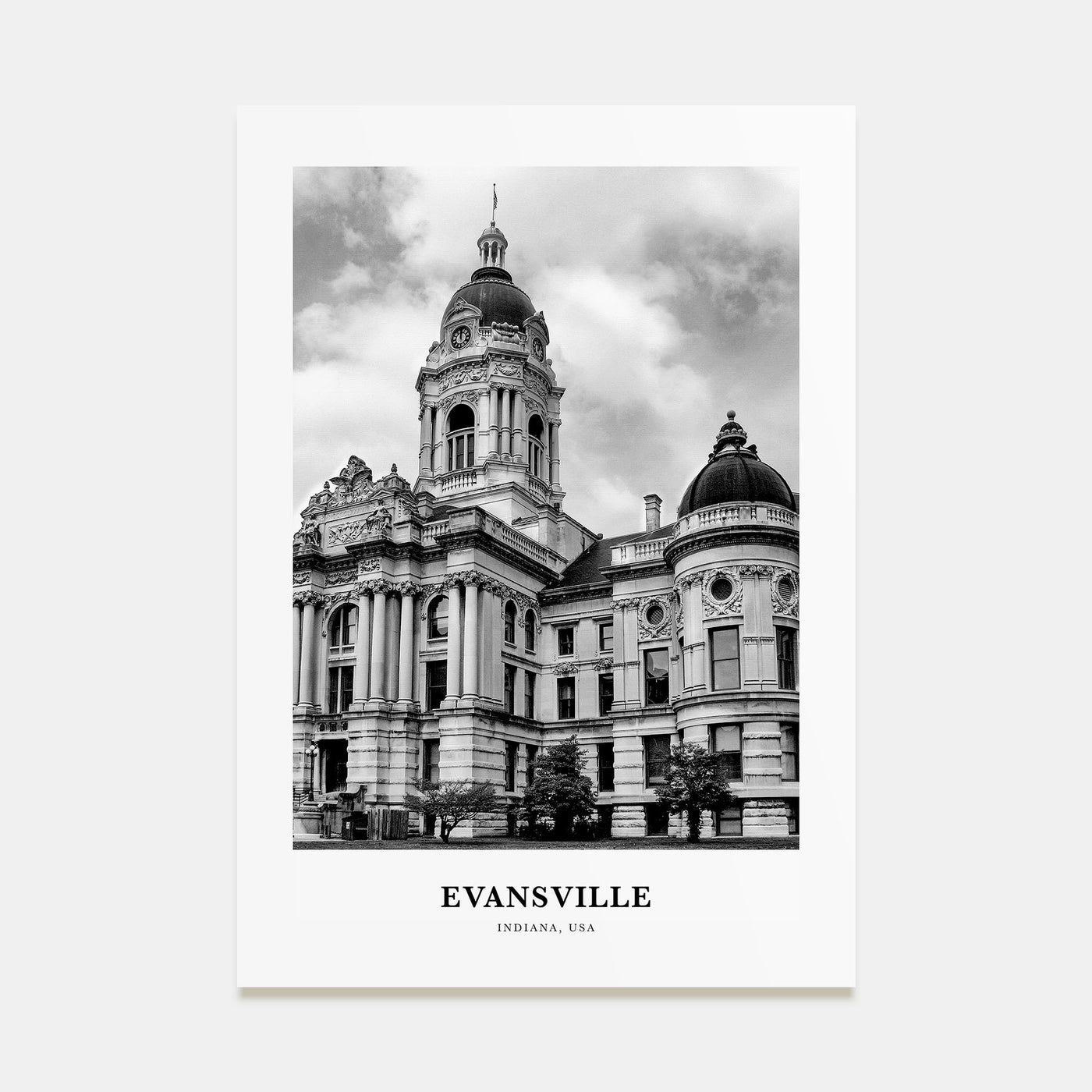 Evansville Portrait B&W Poster