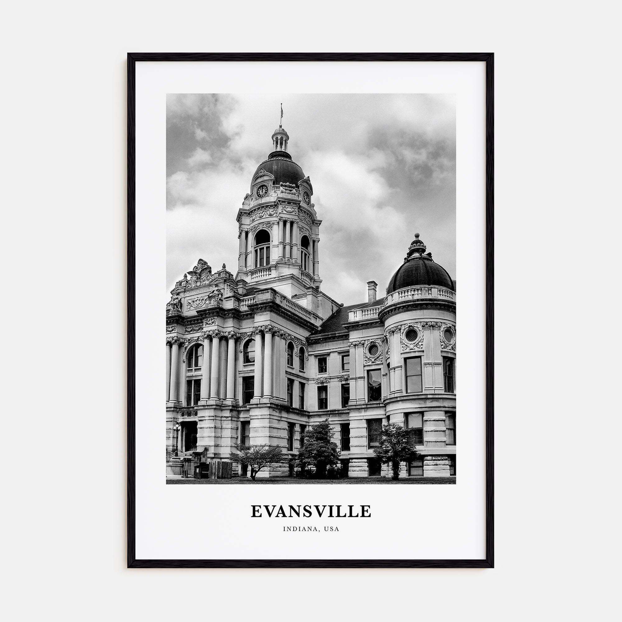 Evansville Portrait B&W Poster