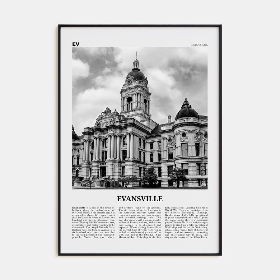 Evansville Travel B&W Poster