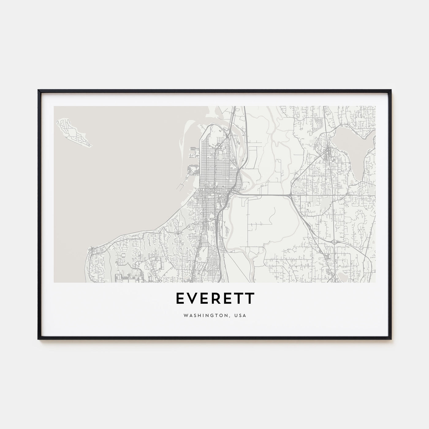 Everett Map Landscape Poster