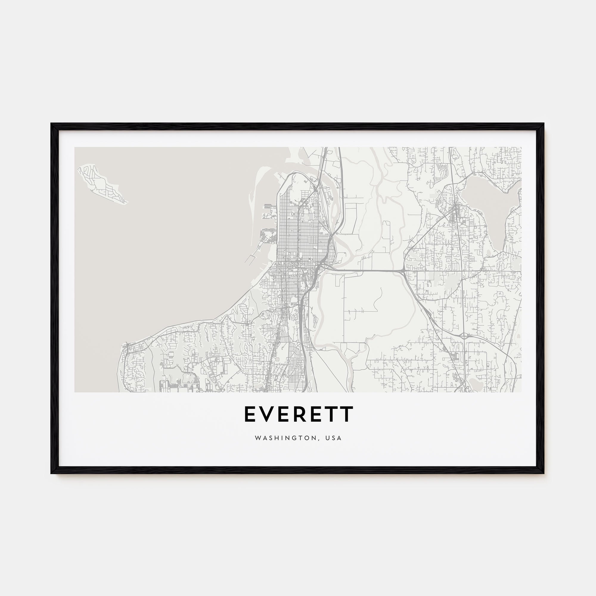 Everett Map Landscape Poster