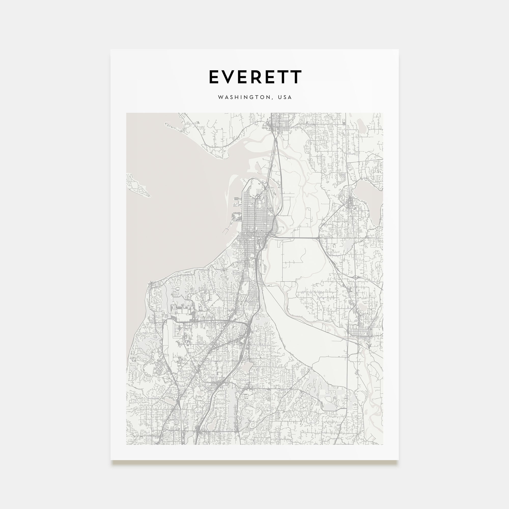 Everett Map Portrait Poster