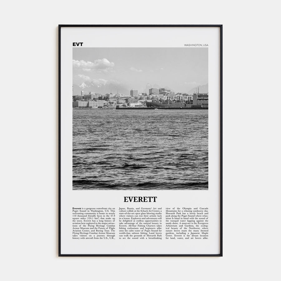 Everett Travel B&W Poster