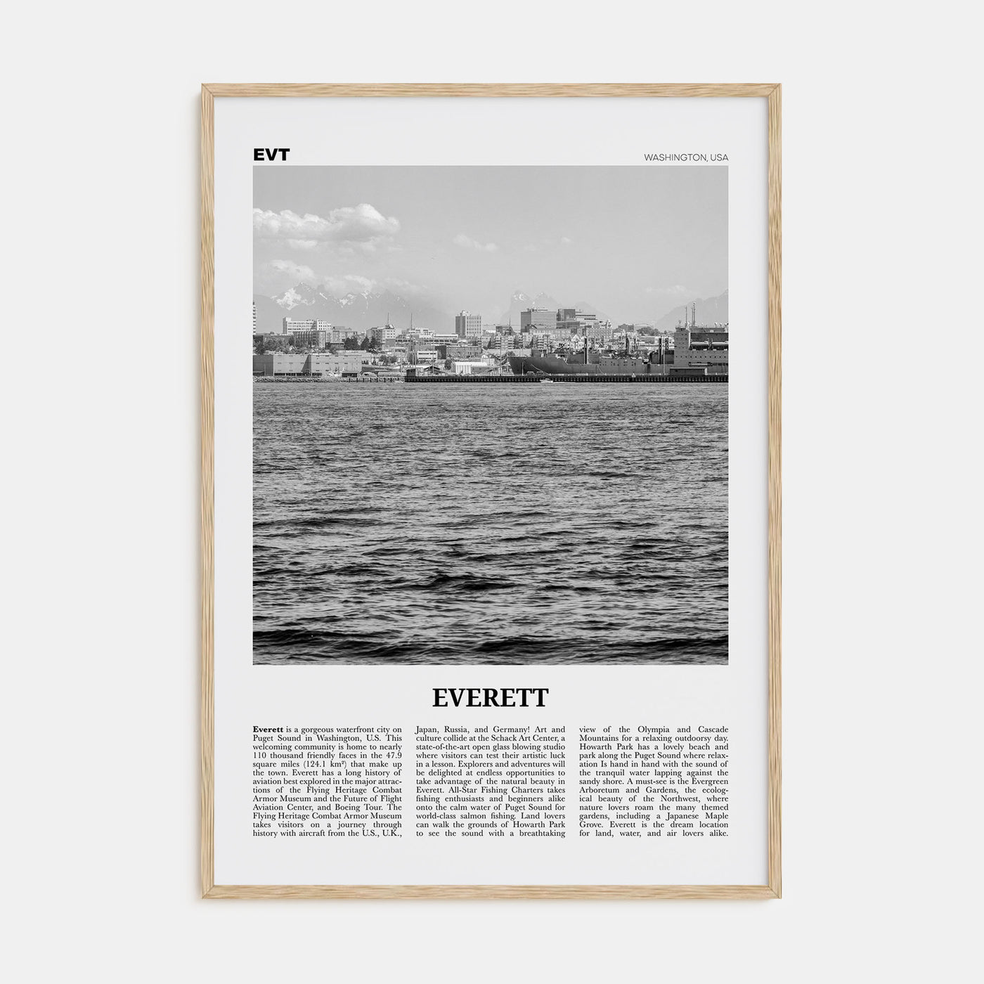Everett Travel B&W Poster