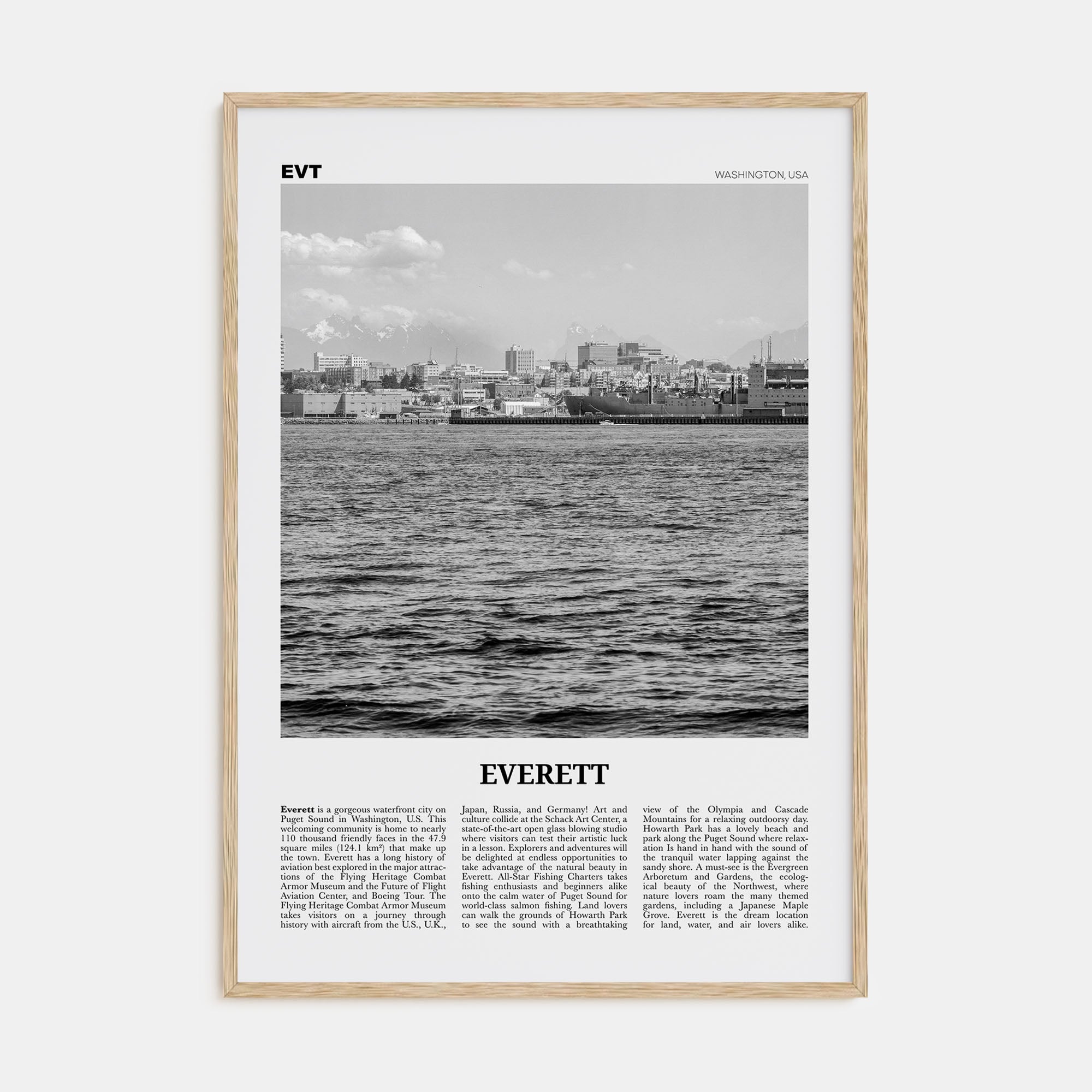 Everett Travel B&W Poster