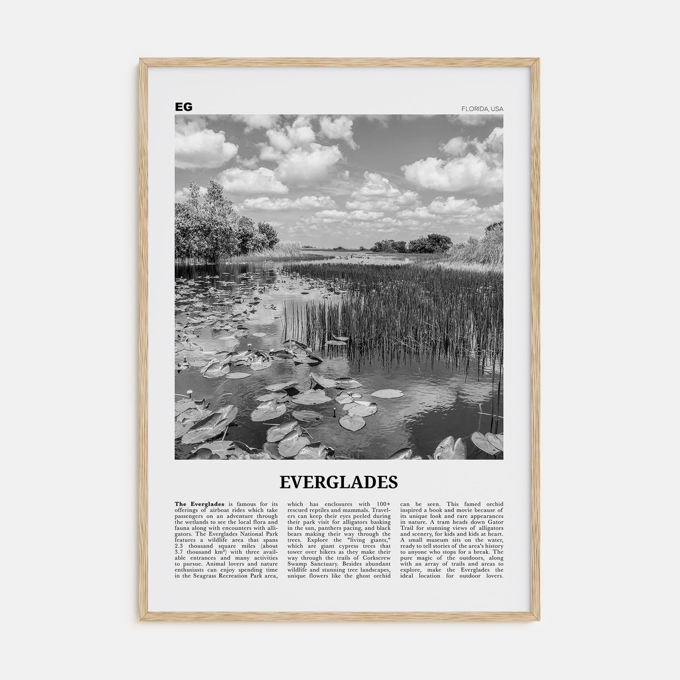 Everglades National Park Travel B&W Poster