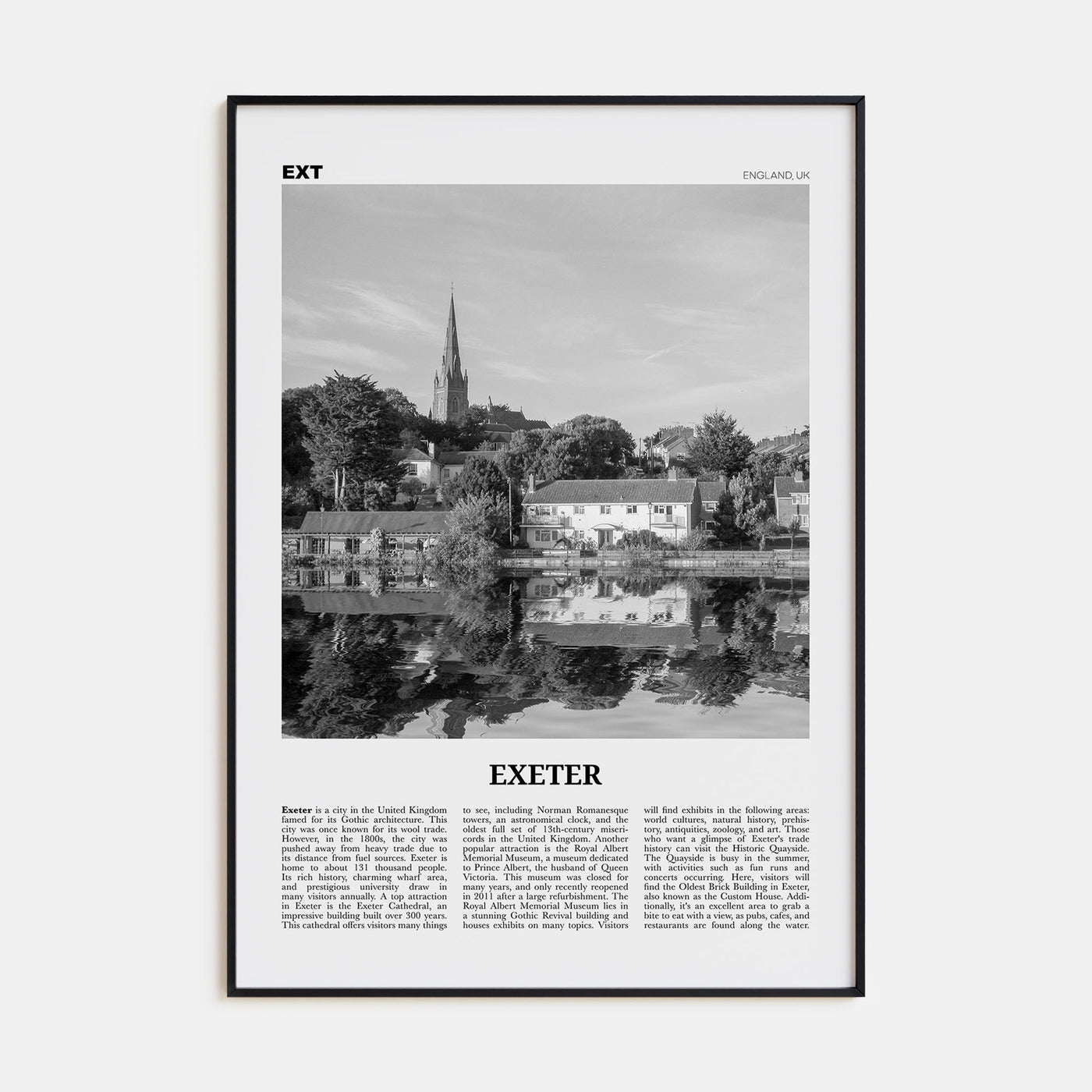 Exeter Travel B&W Poster