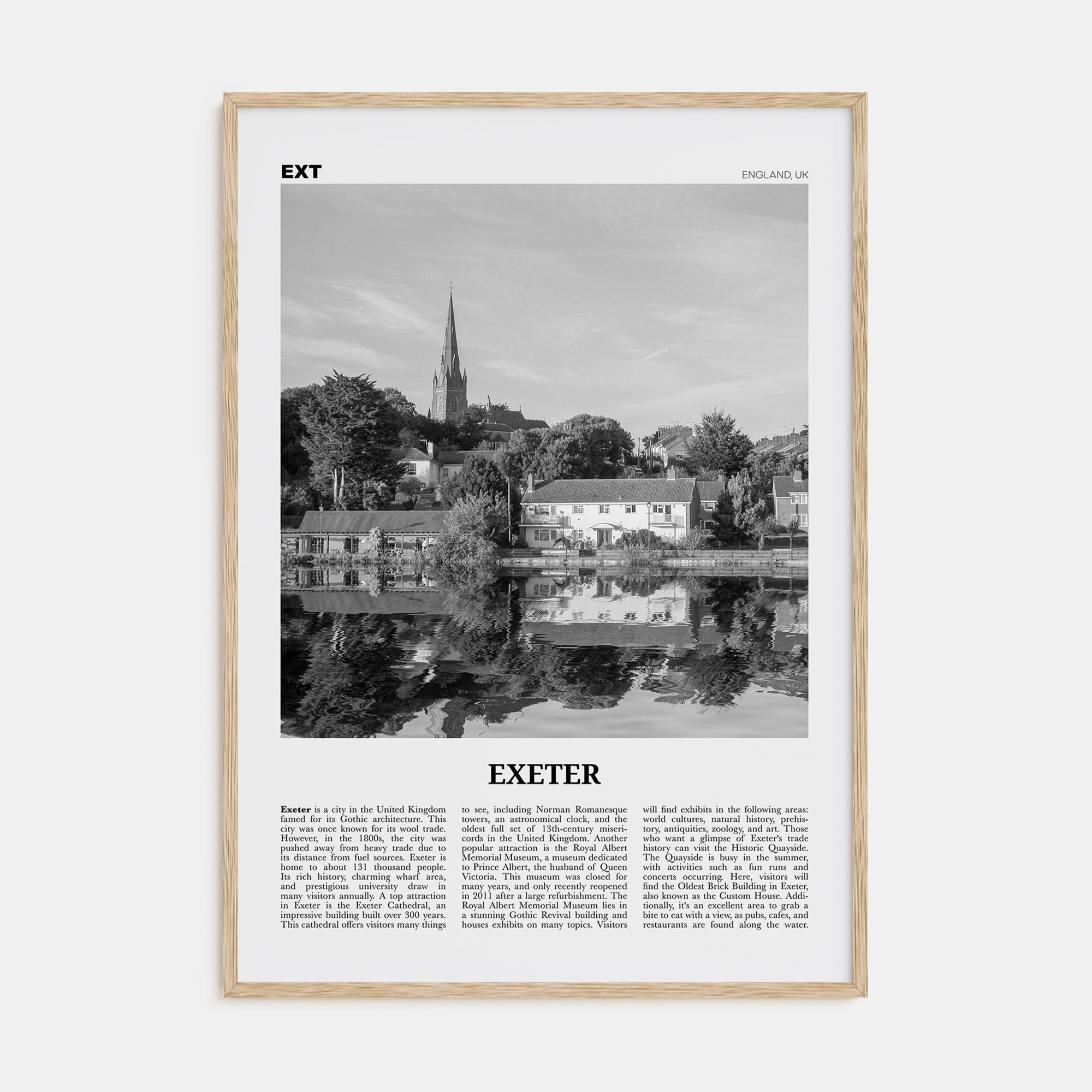 Exeter Travel B&W Poster