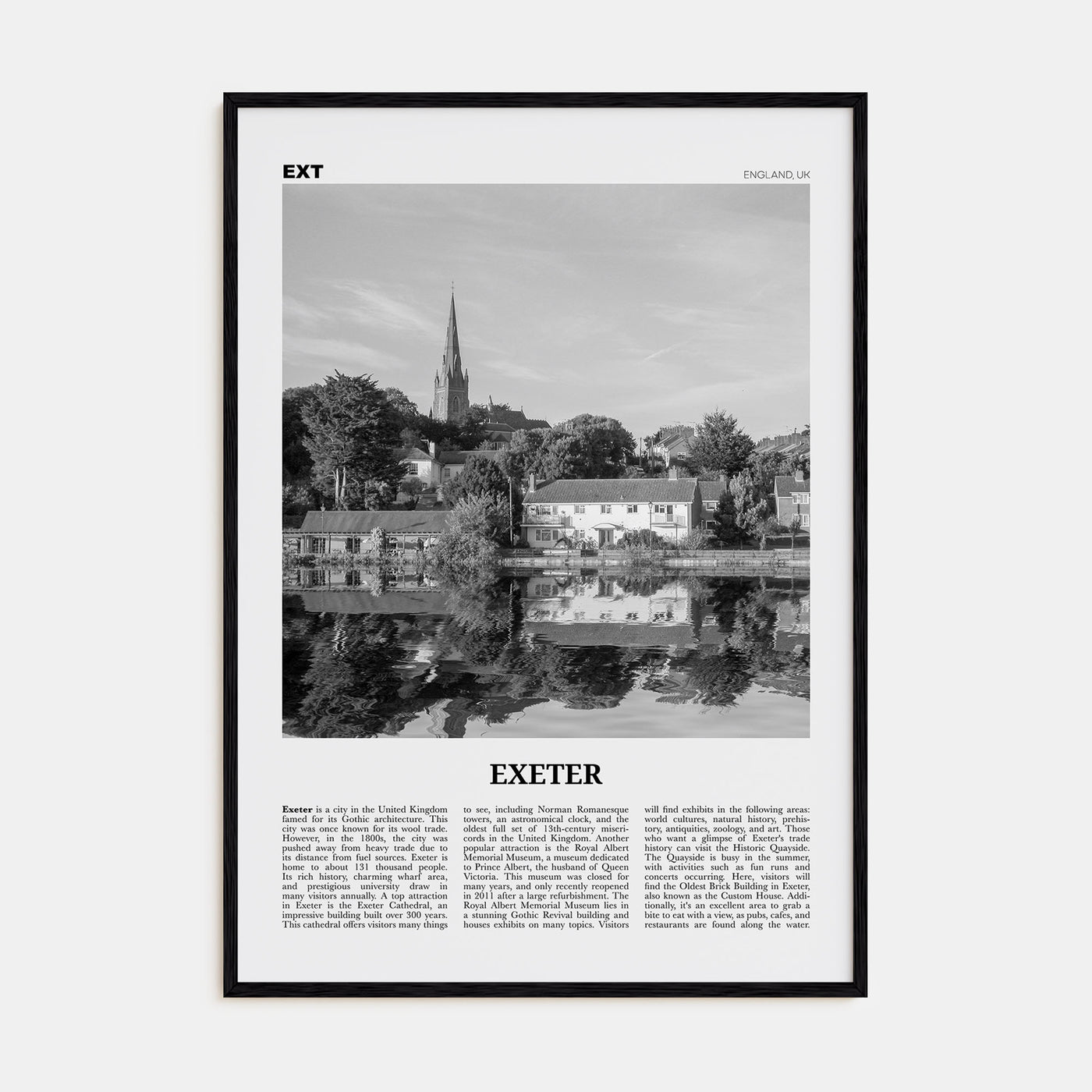 Exeter Travel B&W Poster