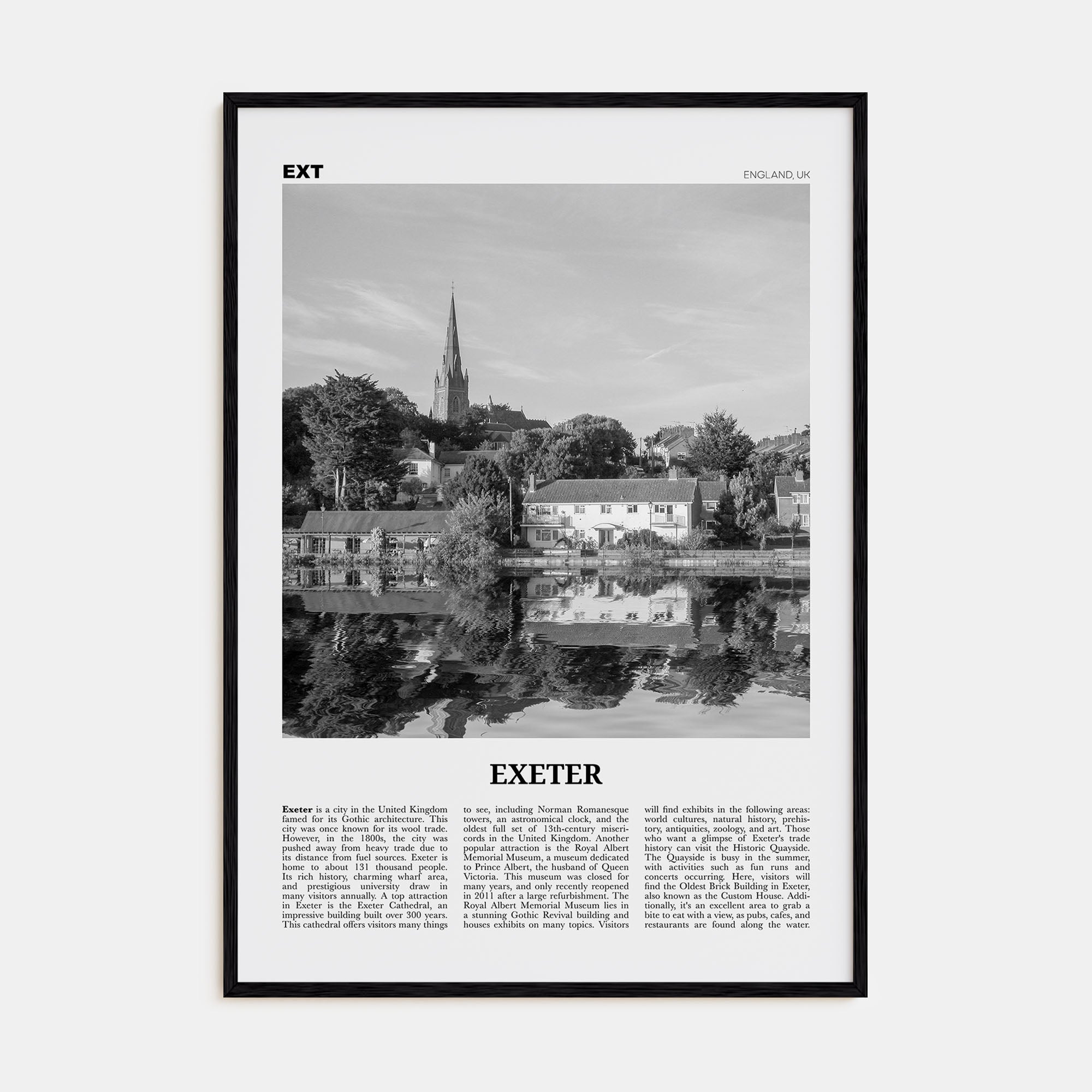 Exeter Travel B&W Poster