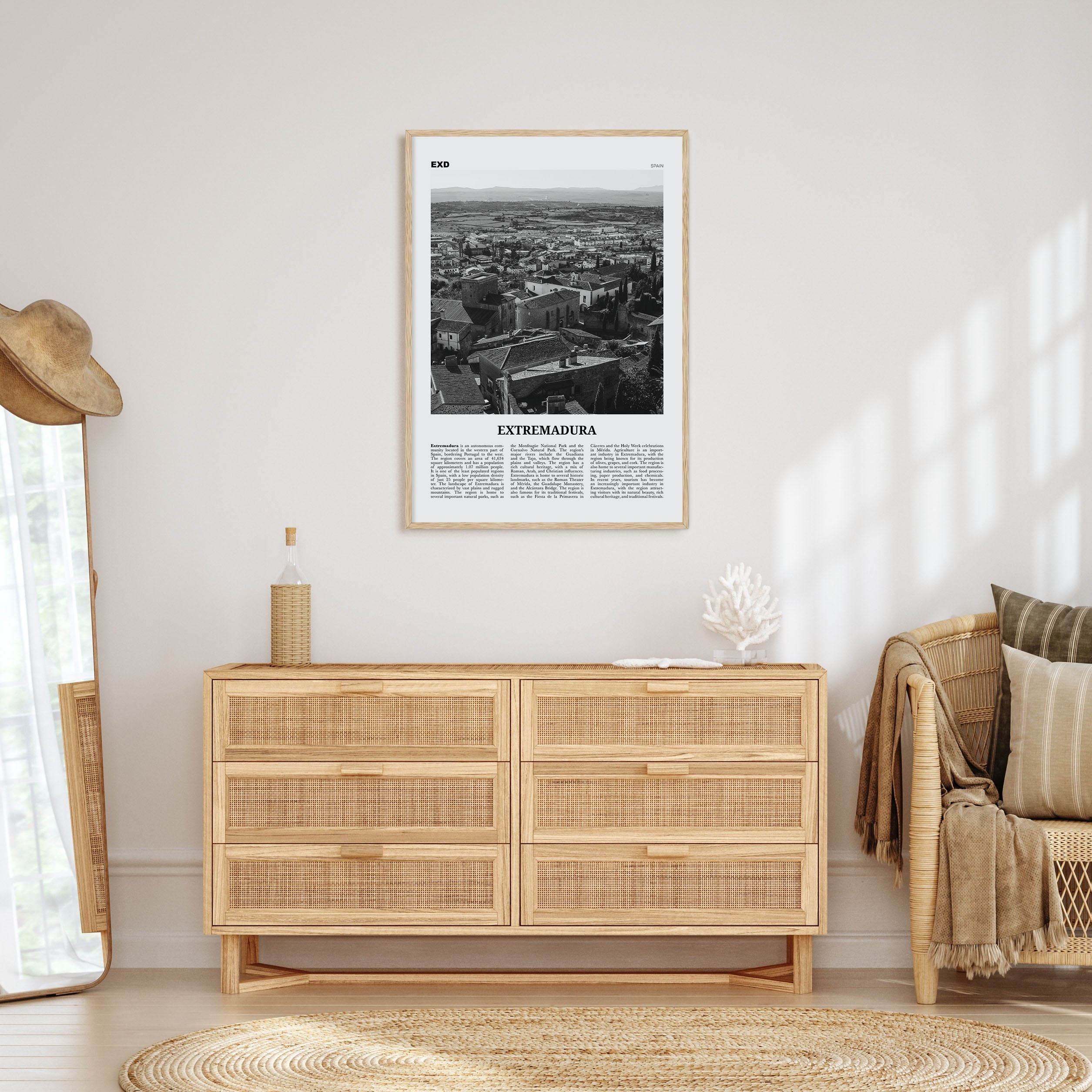 Extremadura Travel B&W Poster