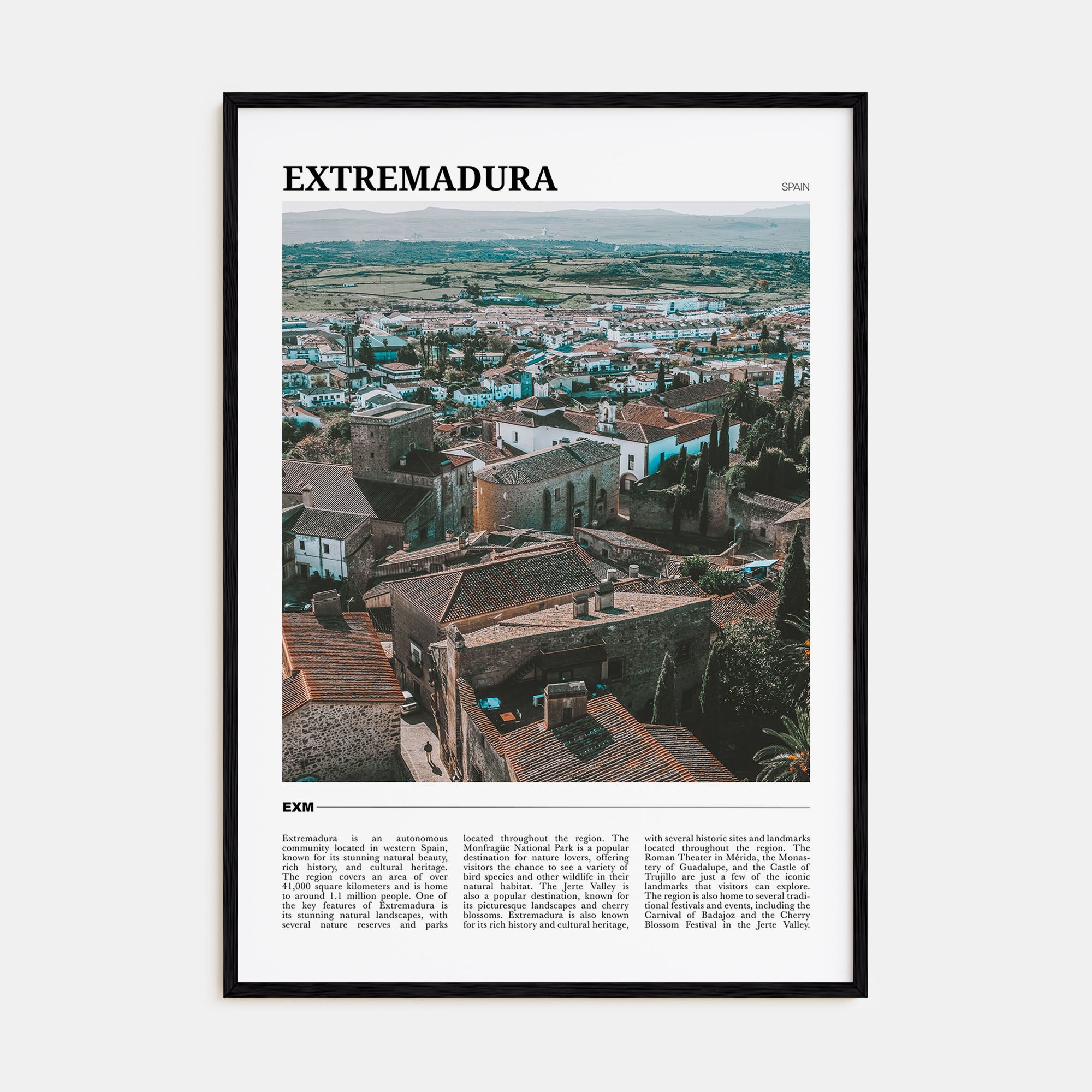 Extremadura Travel Color Poster