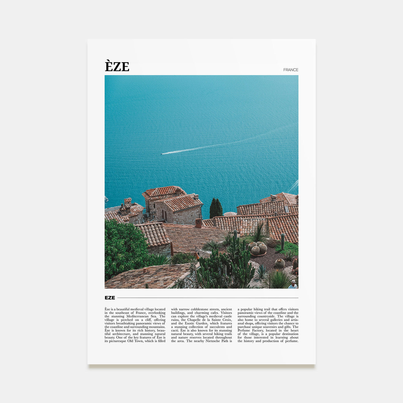 Èze Travel Color Poster