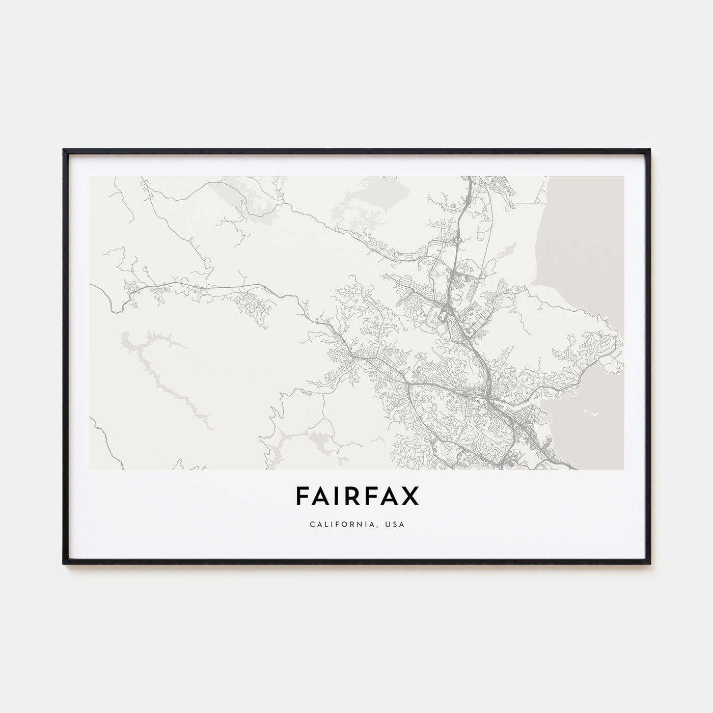 Fairfax, California Map Landscape Poster