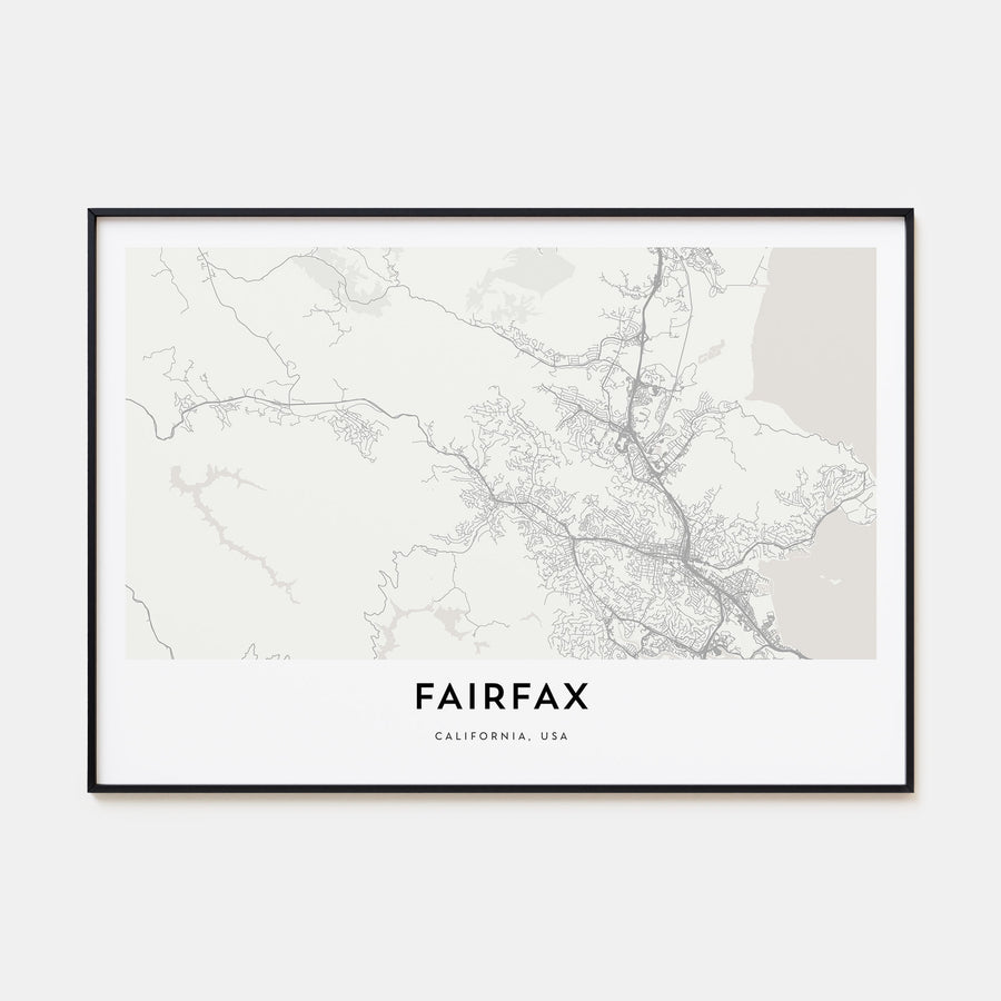 Fairfax, California Map Landscape Poster