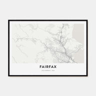 Fairfax, California Map Landscape Poster
