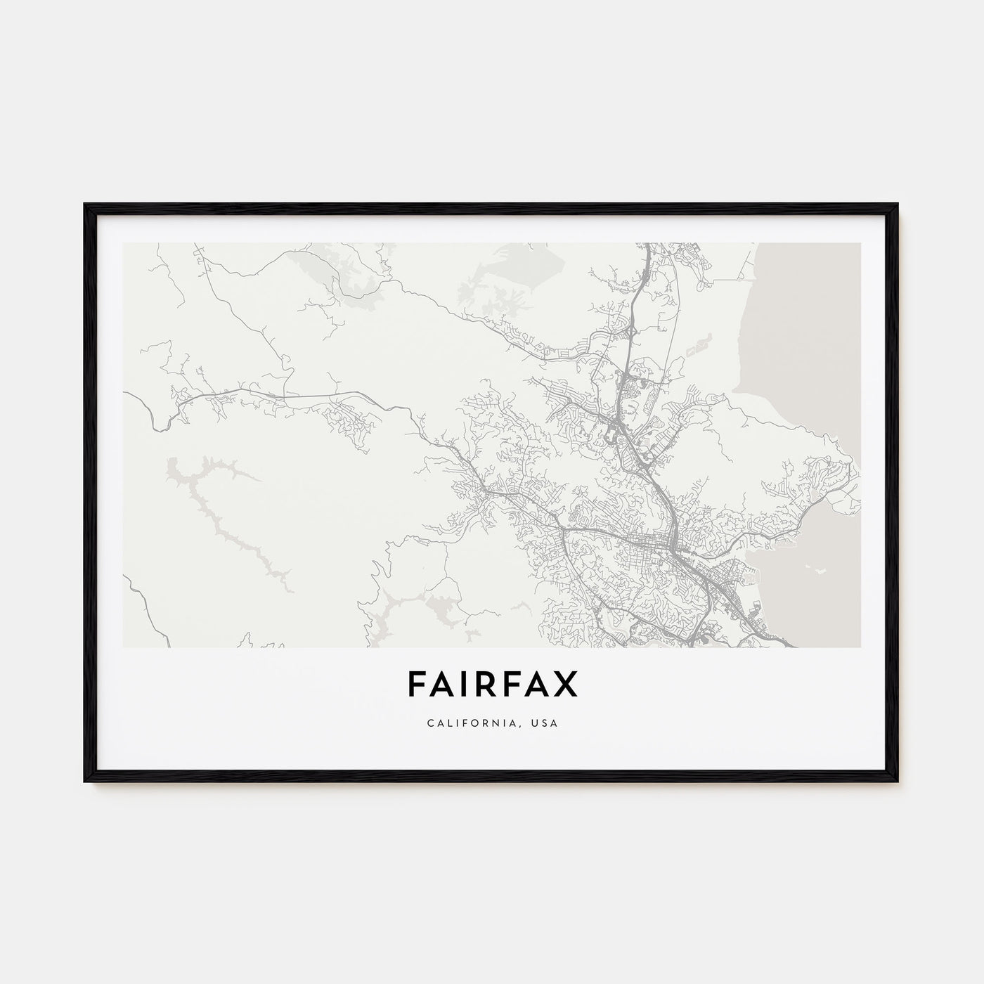 Fairfax, California Map Landscape Poster