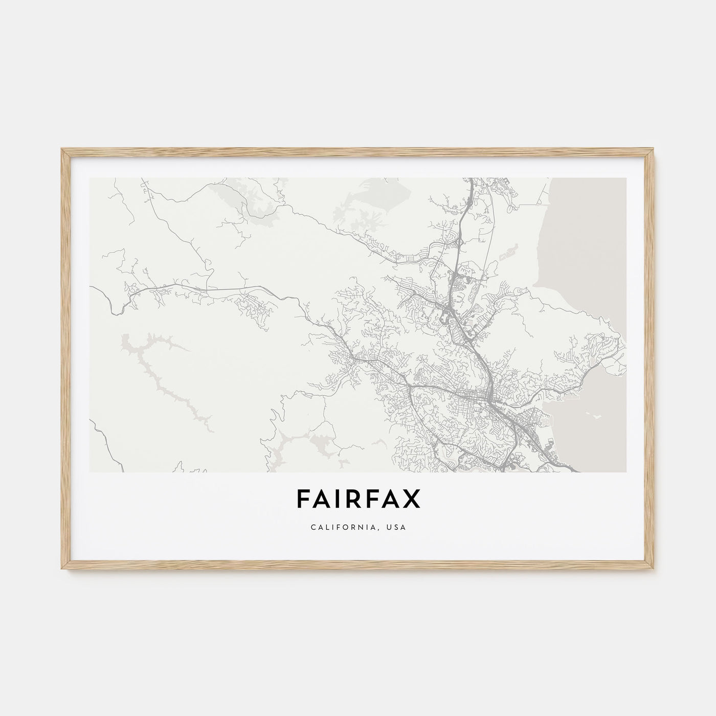 Fairfax, California Map Landscape Poster