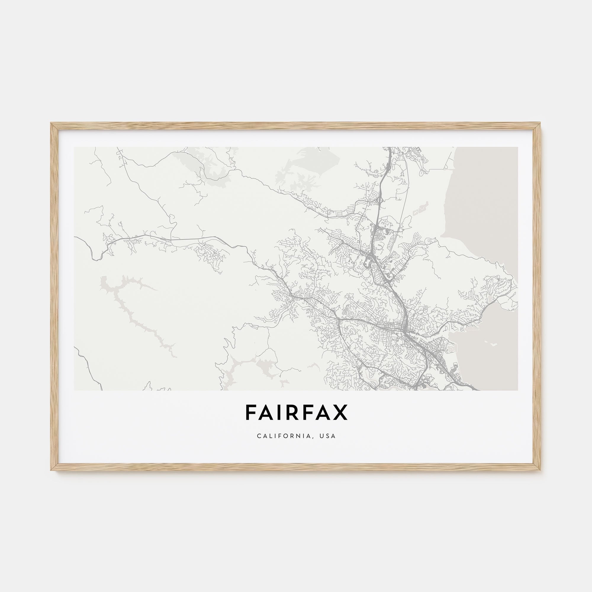 Fairfax, California Map Landscape Poster
