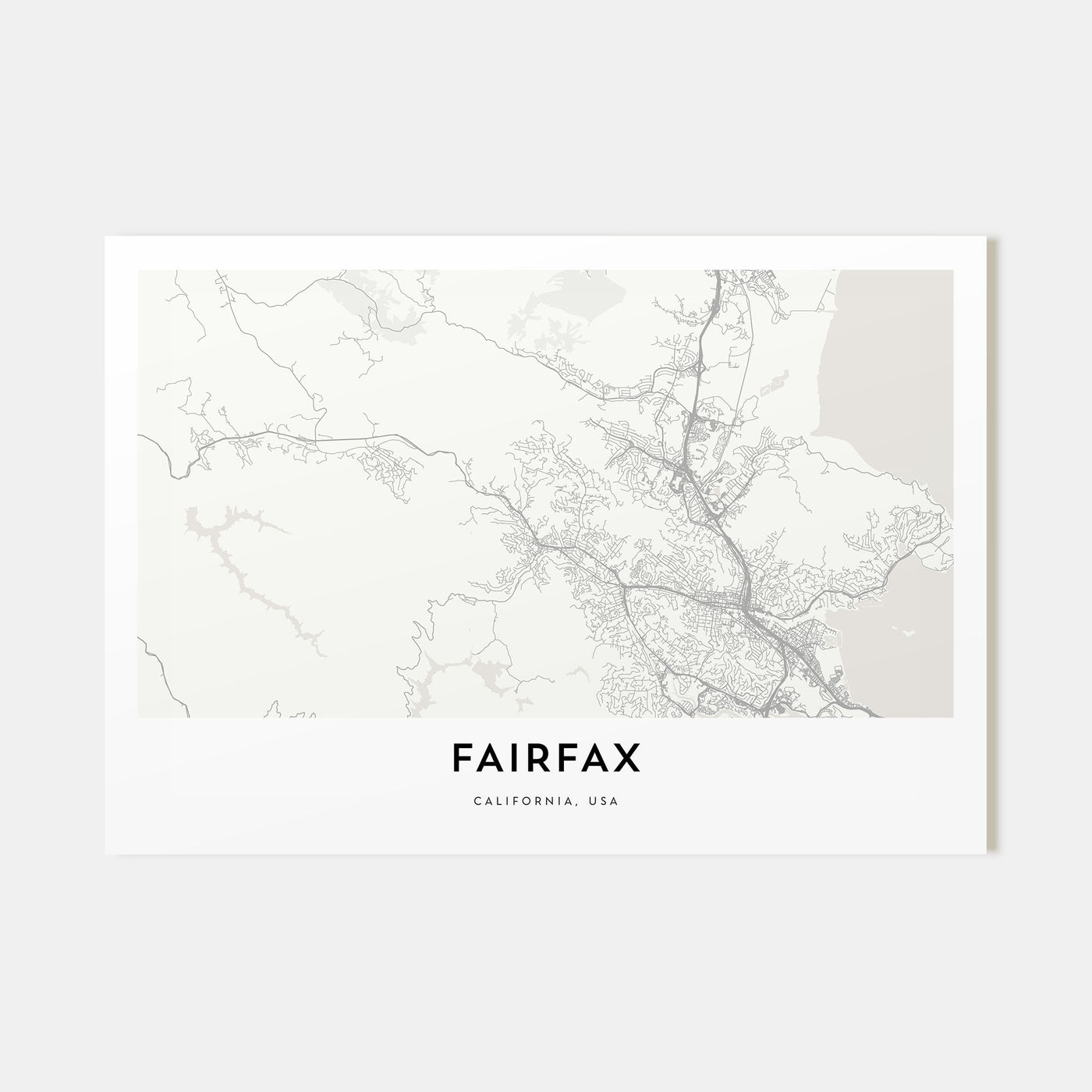Fairfax, California Map Landscape Poster