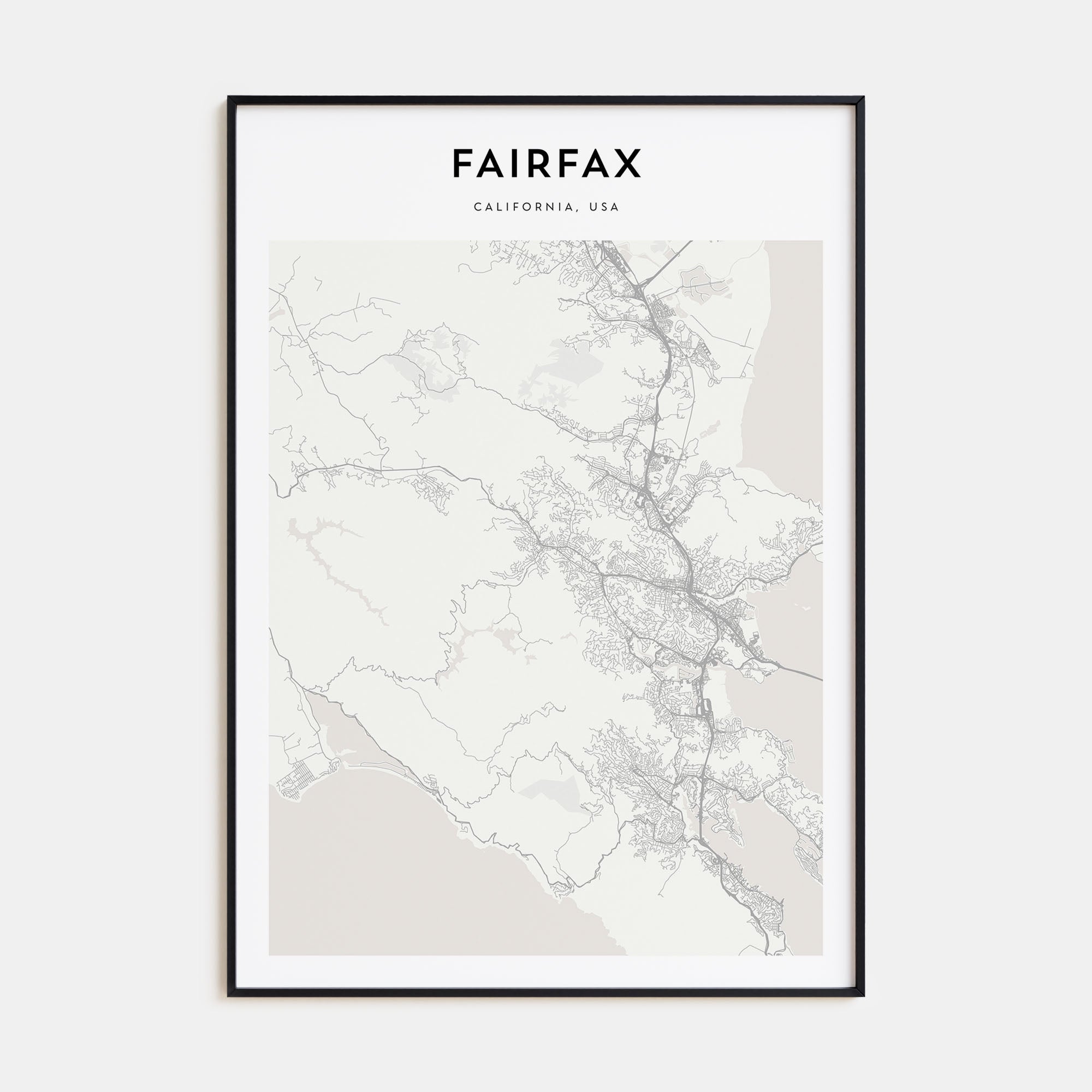 Fairfax, California Map Portrait Poster