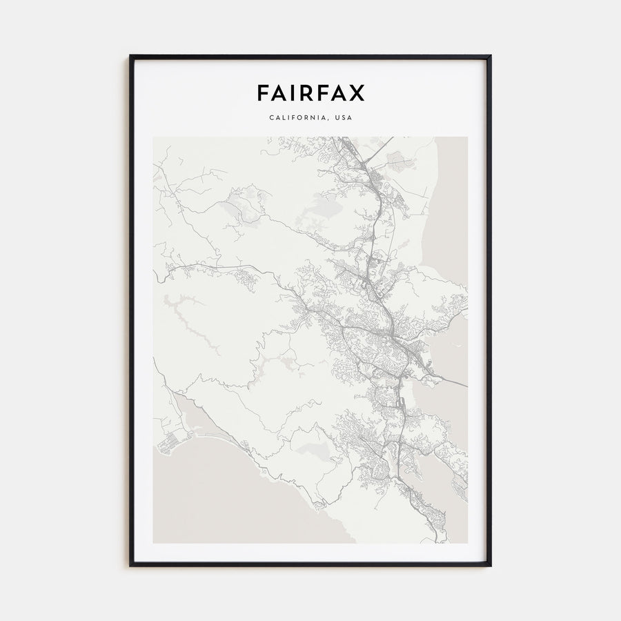 Fairfax, California Map Portrait Poster