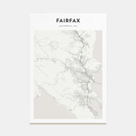Fairfax, California Map Portrait Poster