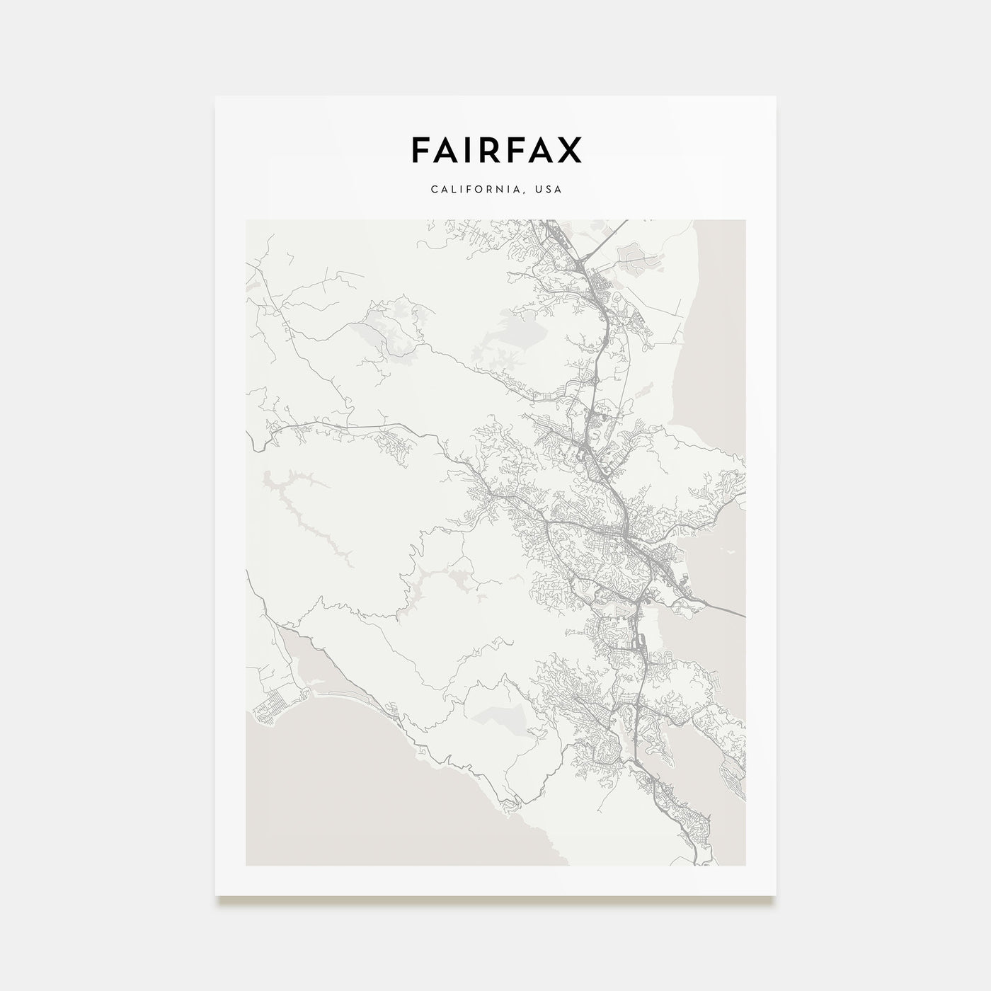 Fairfax, California Map Portrait Poster