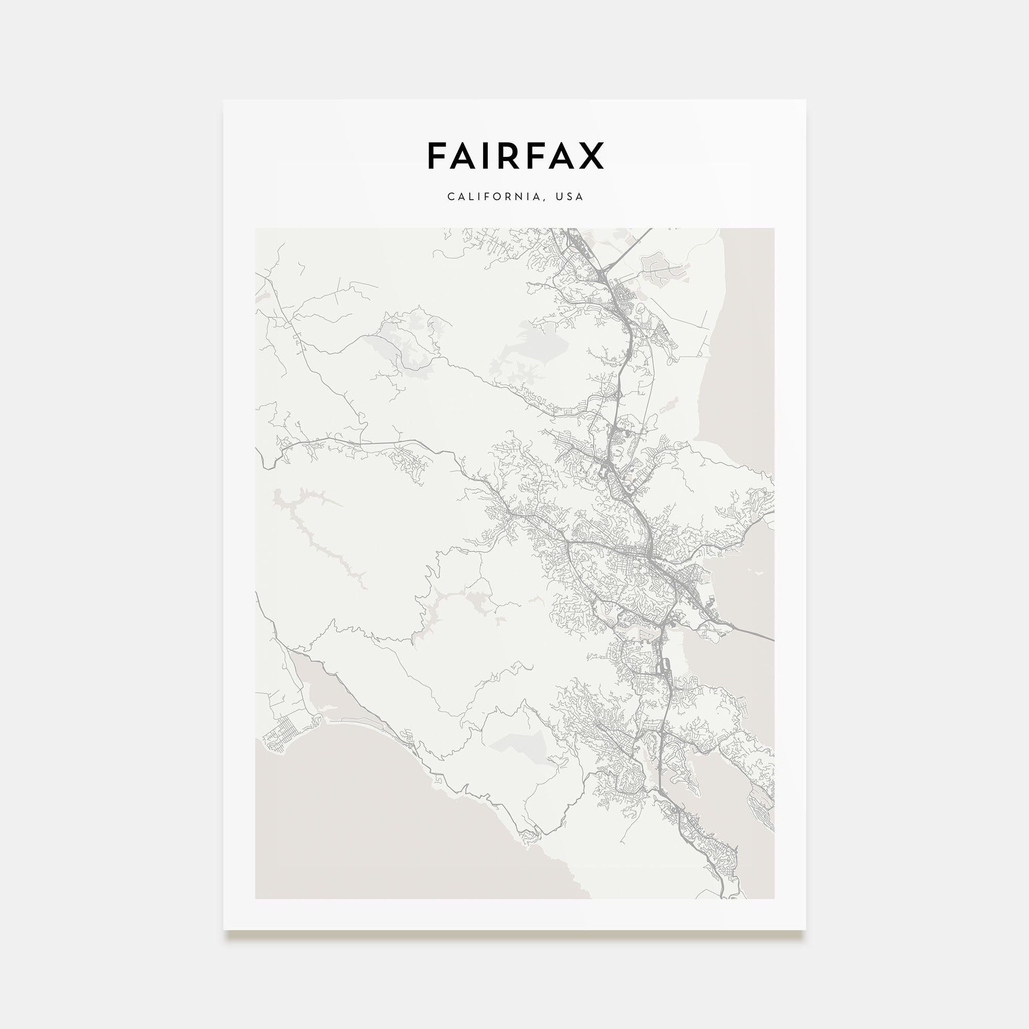 Fairfax, California Map Portrait Poster