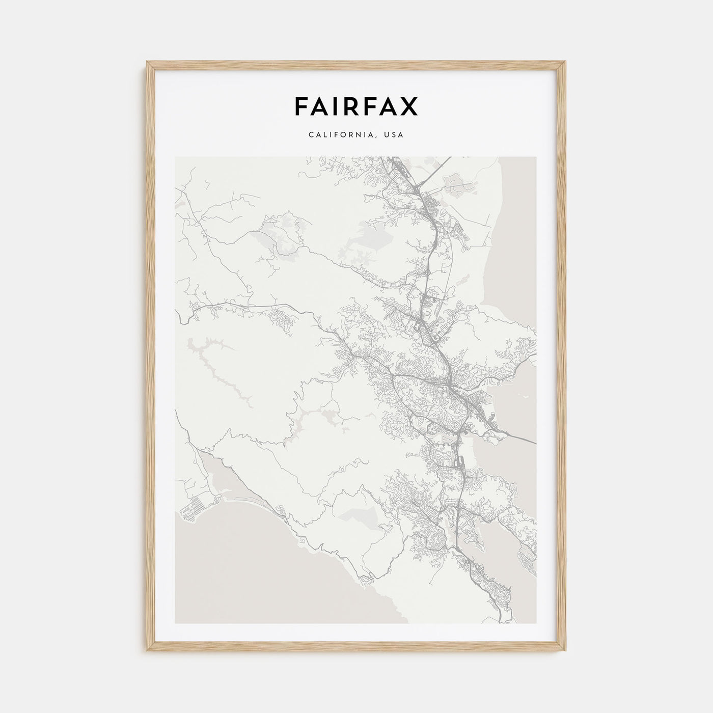 Fairfax, California Map Portrait Poster