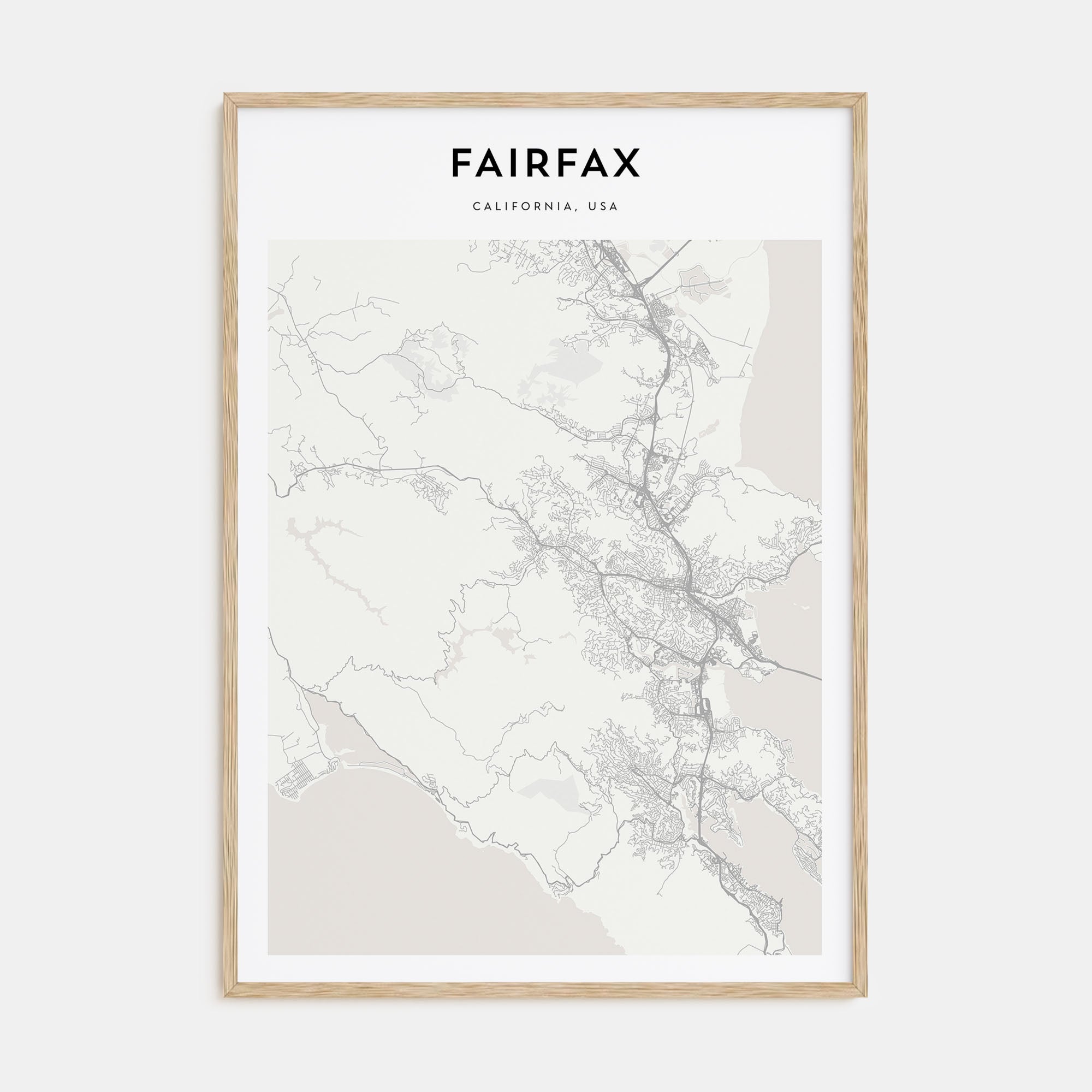 Fairfax, California Map Portrait Poster