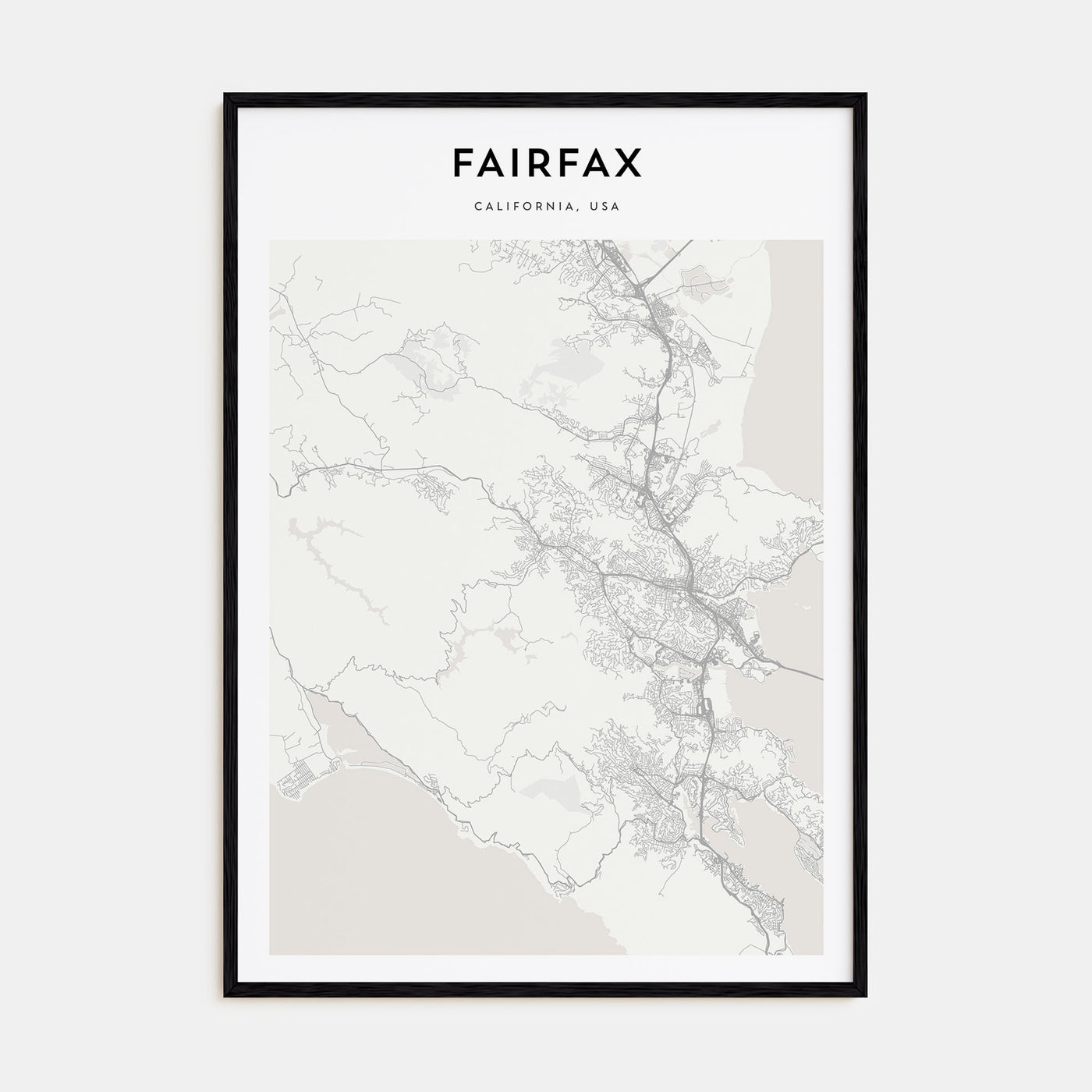 Fairfax, California Map Portrait Poster