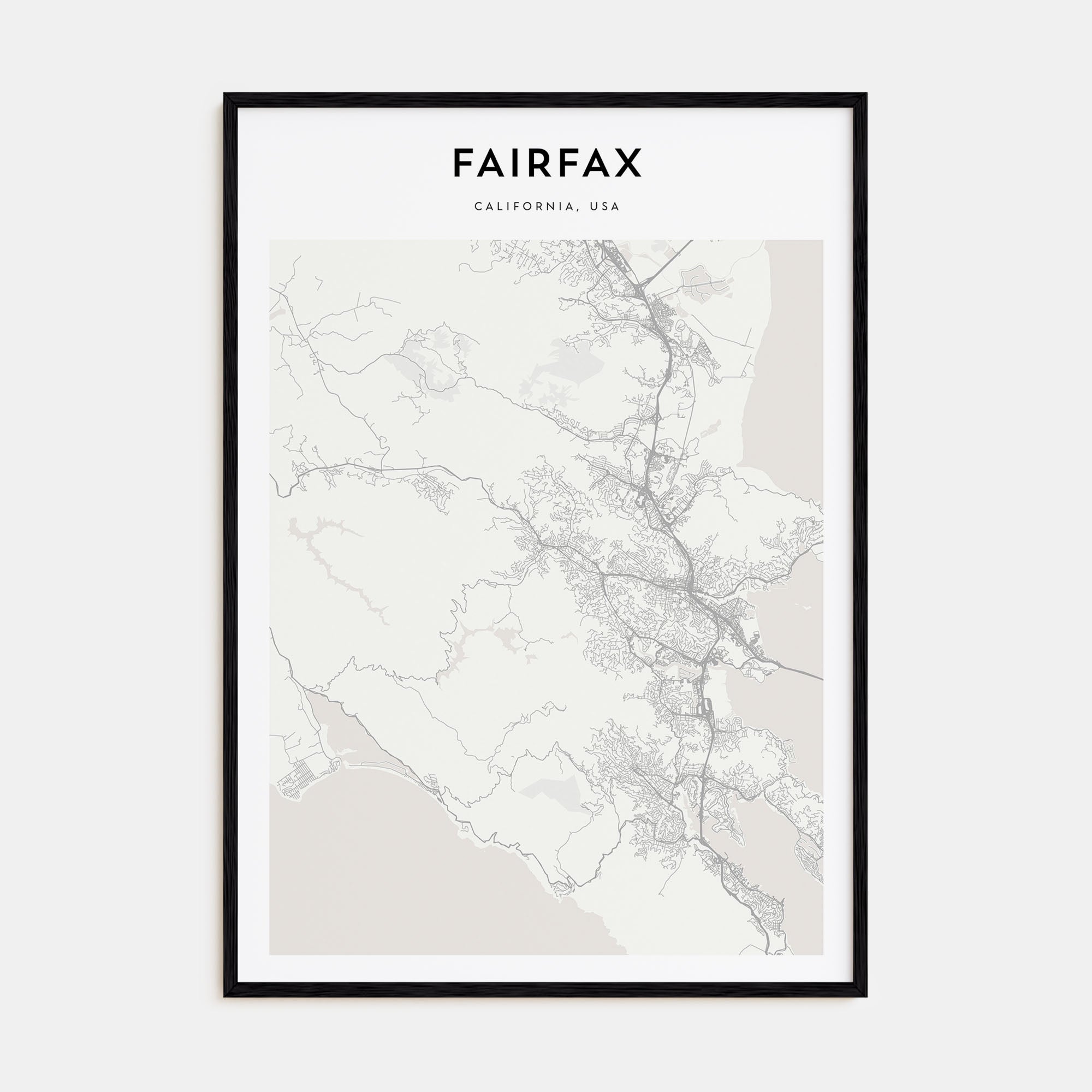 Fairfax, California Map Portrait Poster