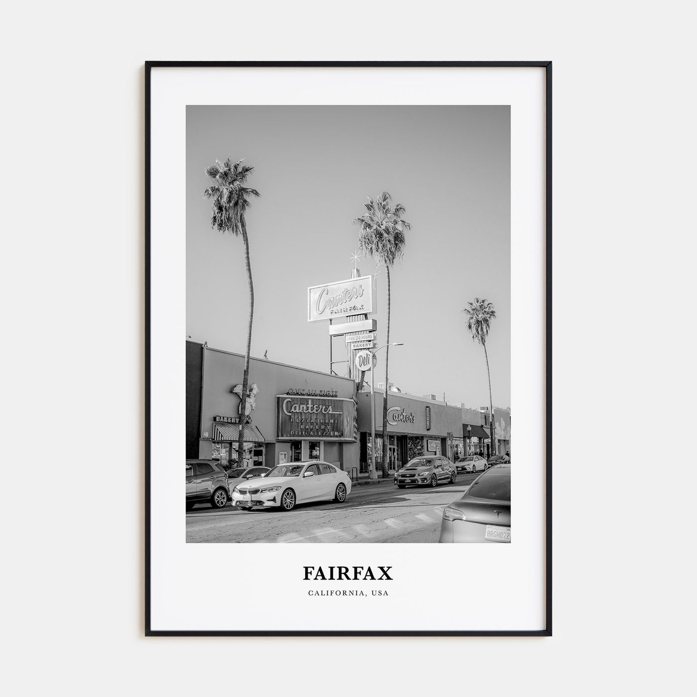 Fairfax, California Portrait B&W Poster