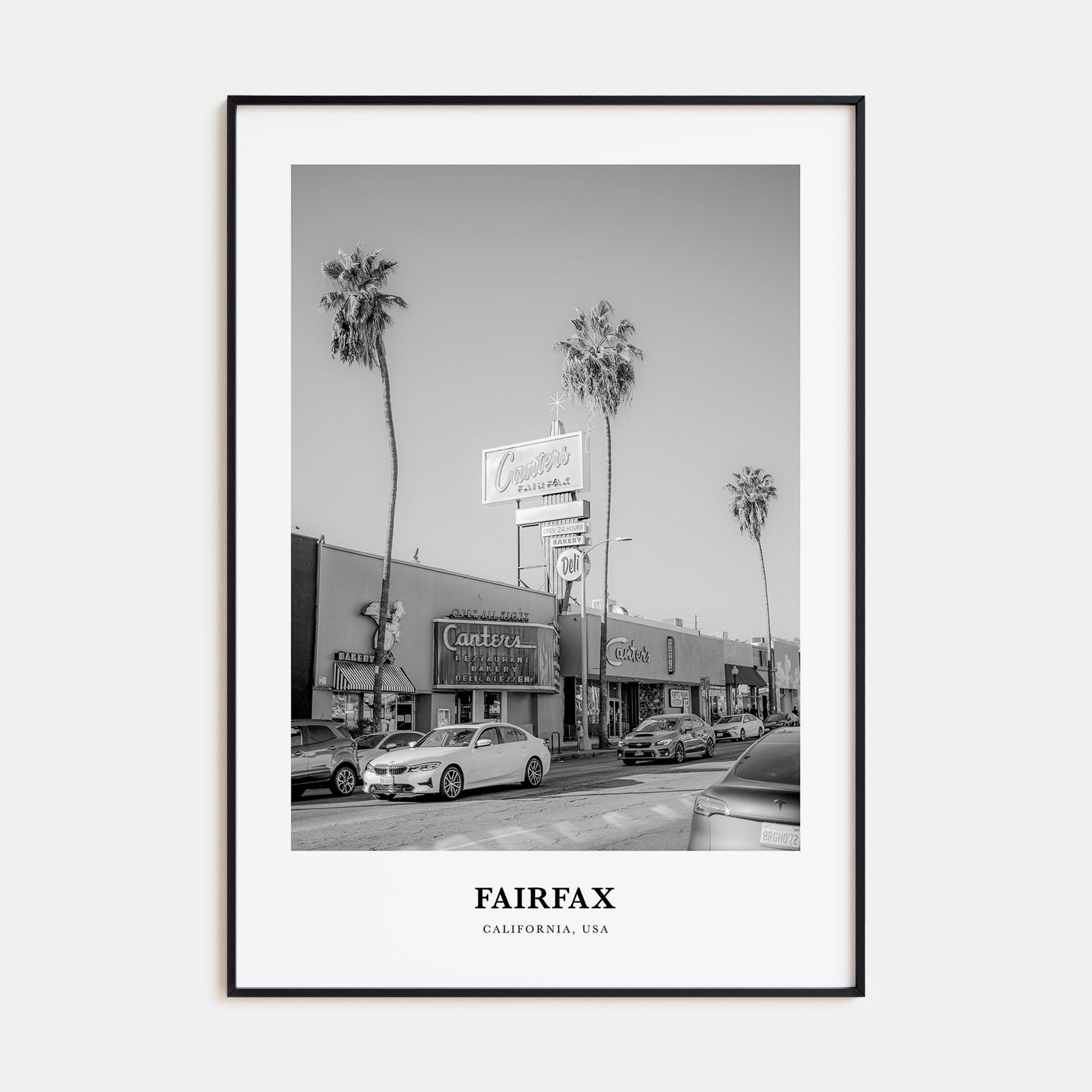 Fairfax, California Portrait B&W Poster