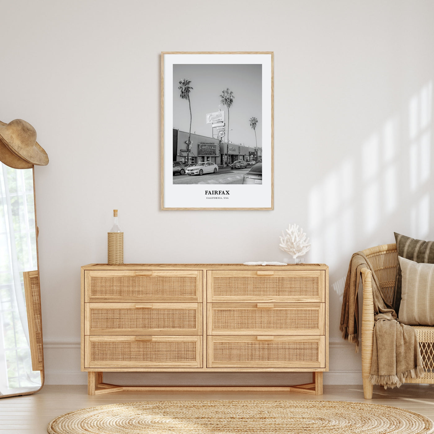 Fairfax, California Portrait B&W Poster