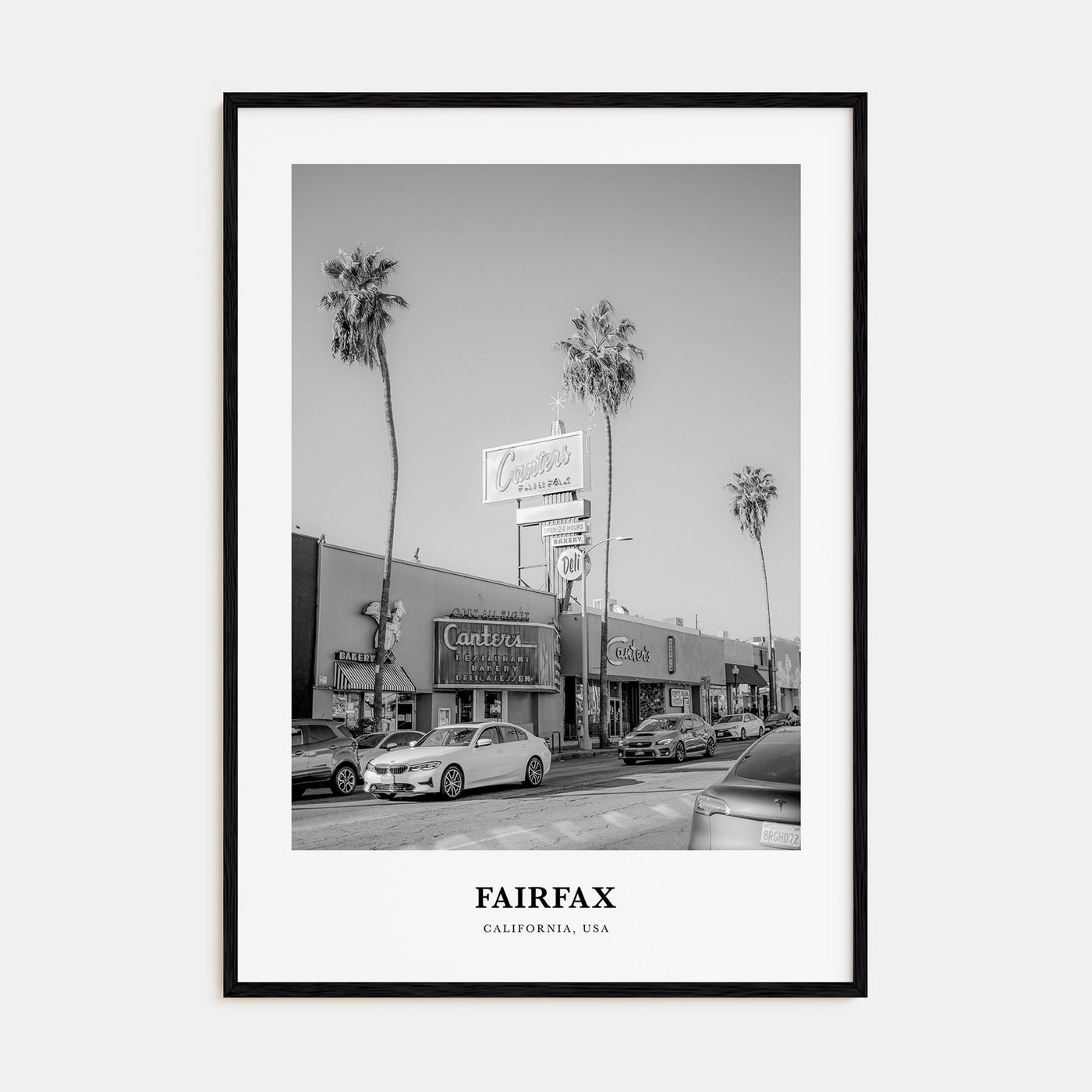 Fairfax, California Portrait B&W Poster