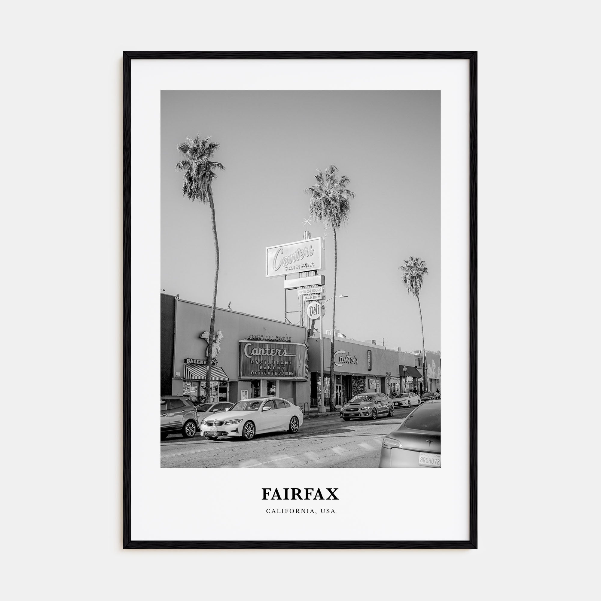 Fairfax, California Portrait B&W Poster