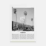Fairfax, California Travel B&W Poster