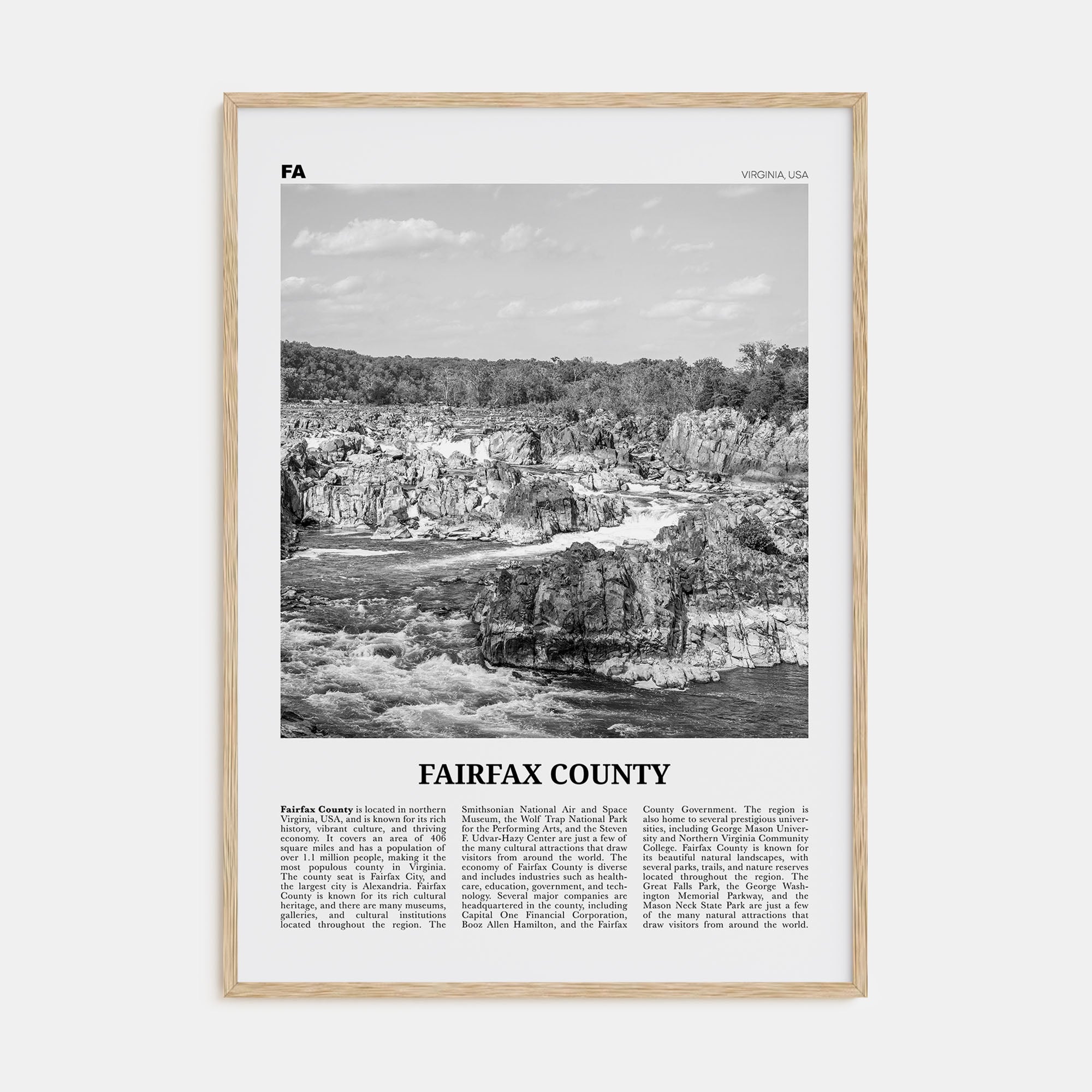 Fairfax County Travel B&W Poster